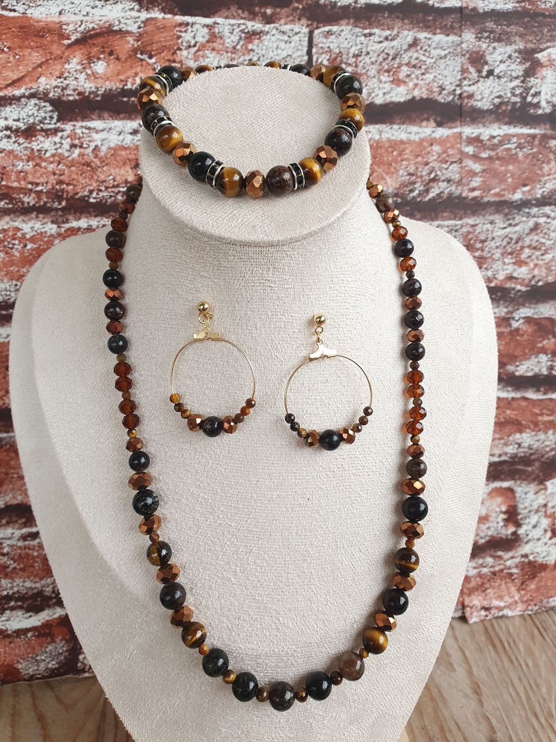 Parure Biotite Mica &amp; Oeil de Tigre