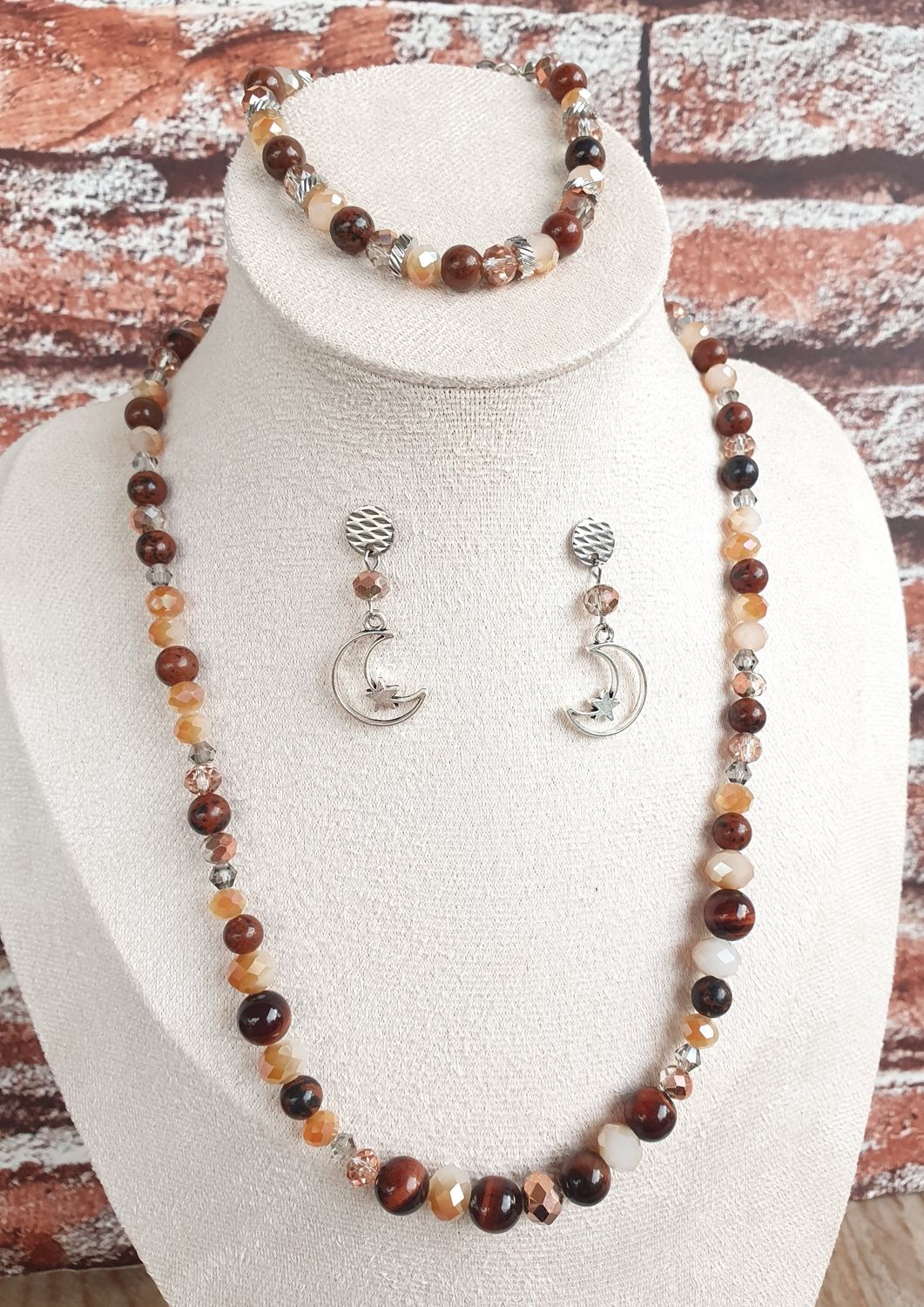 Parure Obsidienne Mahogany &amp; Oeil de Taureau