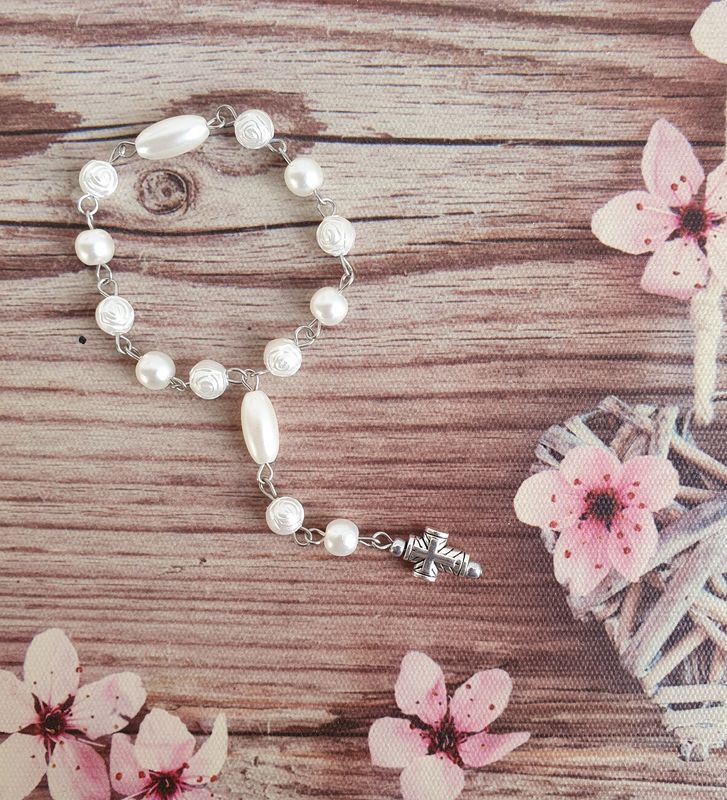 Chapelet XS 10cm Argenté Perles Acrylique 6mm