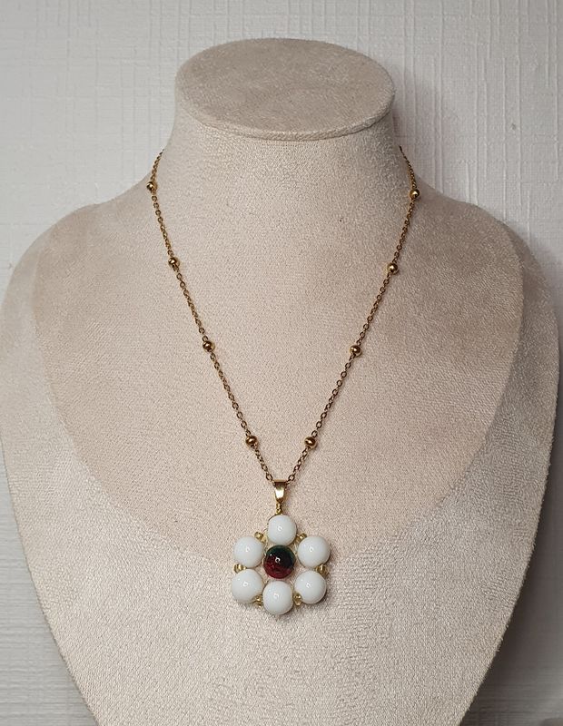 Fleur de Noël Agate blanche