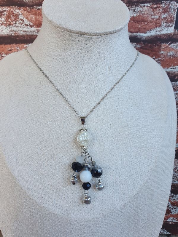 Pendentif Pépite Rosa Black&amp;White