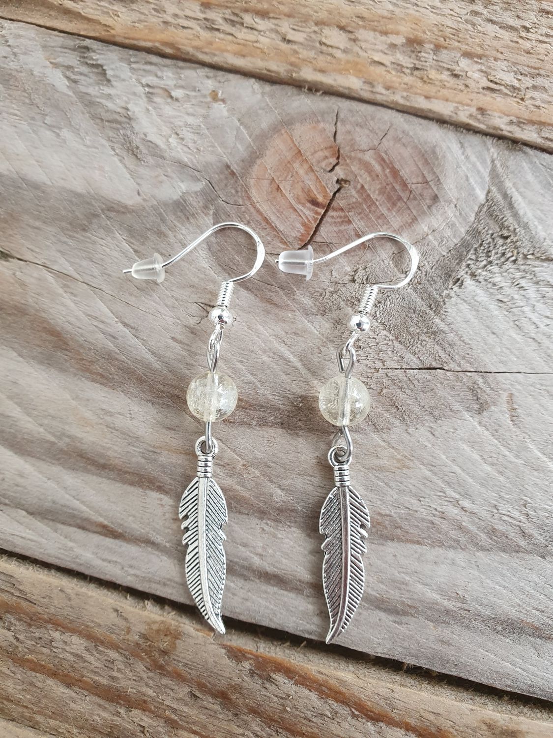 Boucle d'Oreille Pluma Citrine 6mm