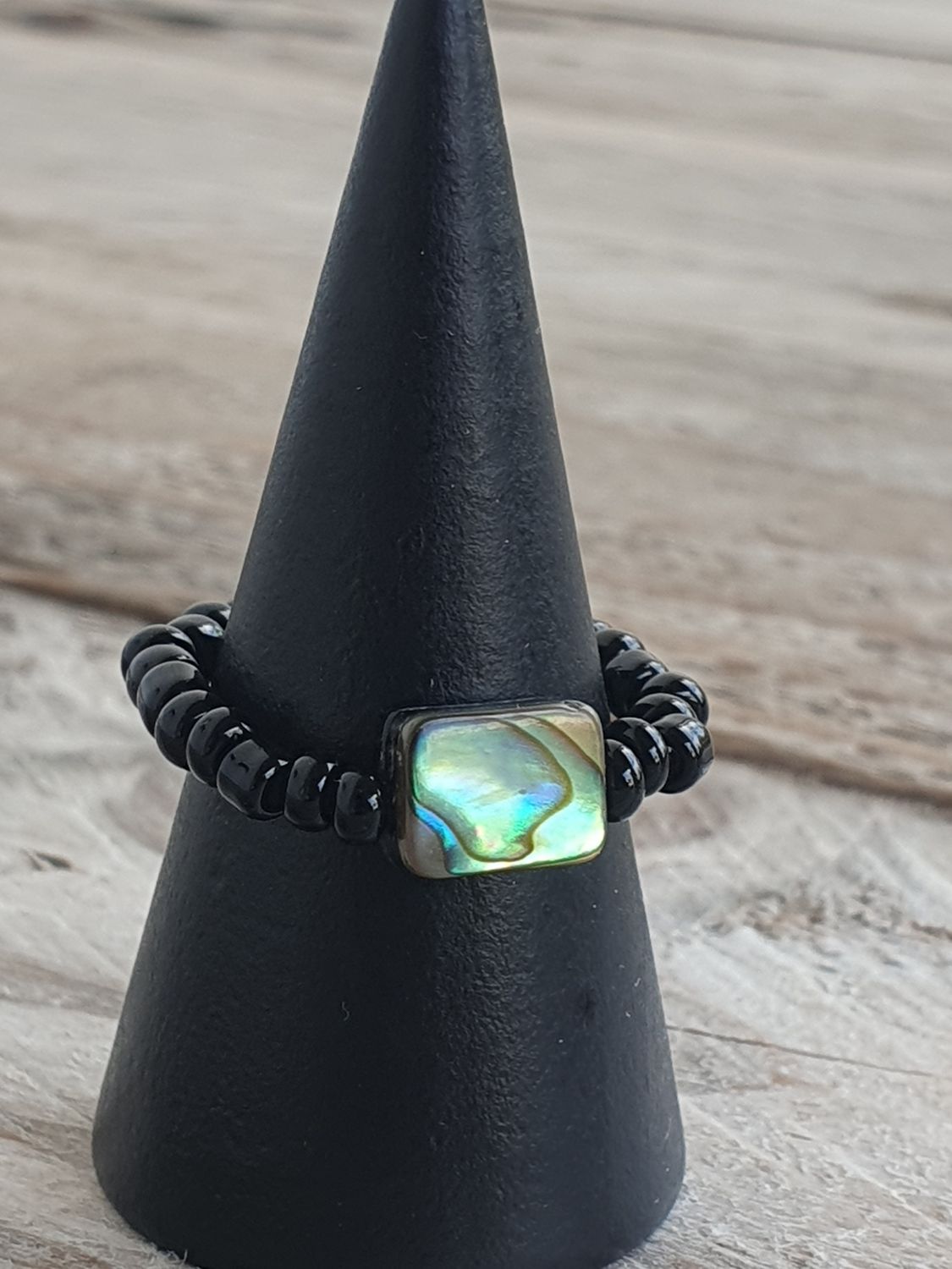 Bague extensible Nacre Abalone Rectangle