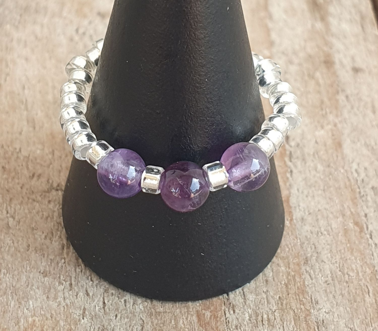 Bague  Extensible Améthyste 4mm