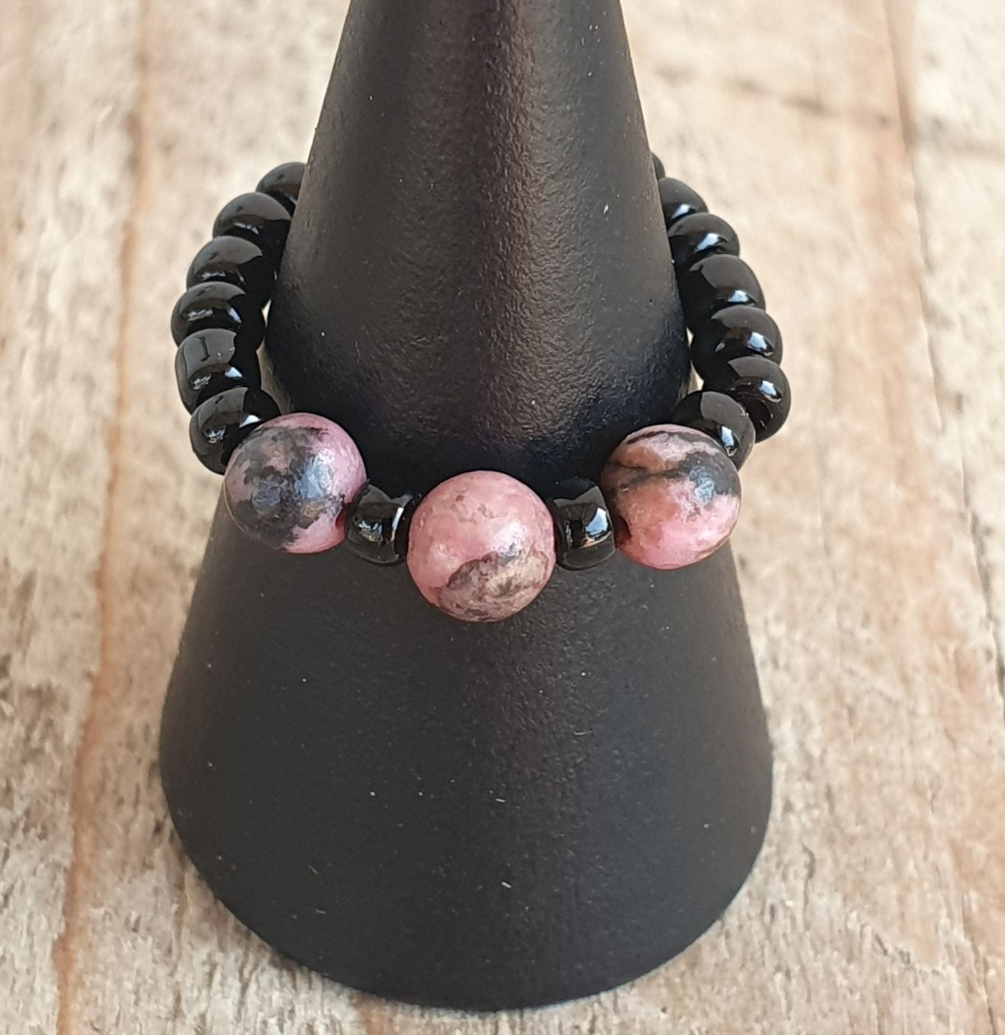 Bague  Extensible Rhodonite 4mm