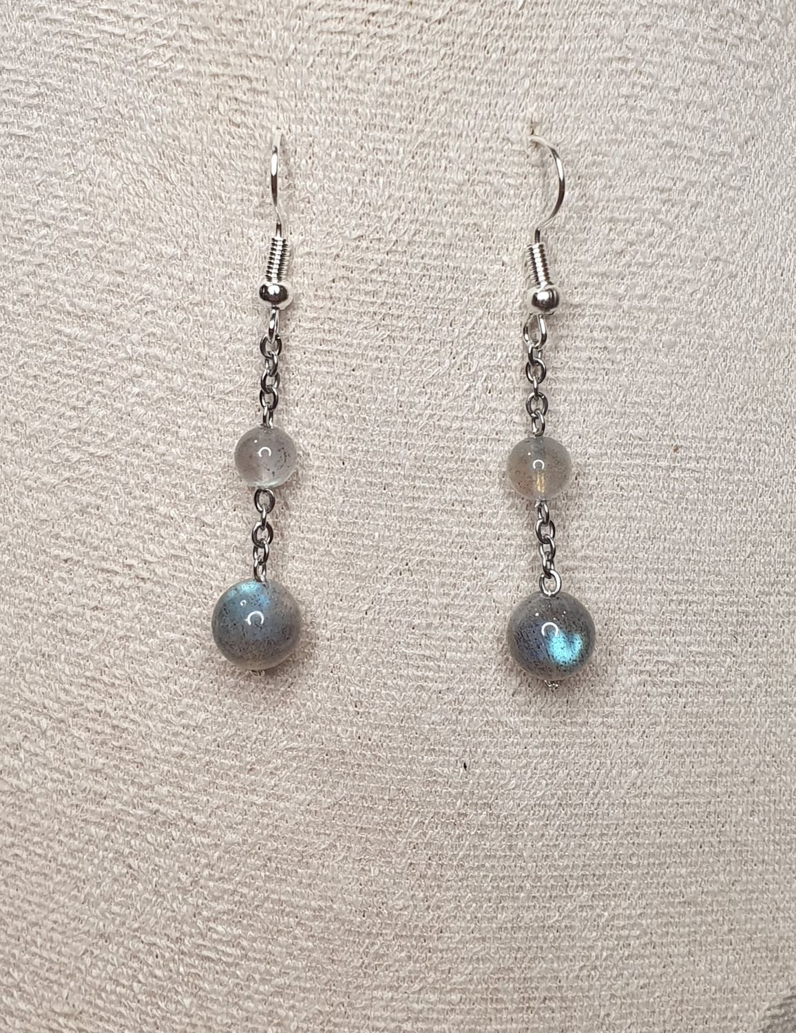 Boucles d'oreilles Duo Labradorite Extra AAA