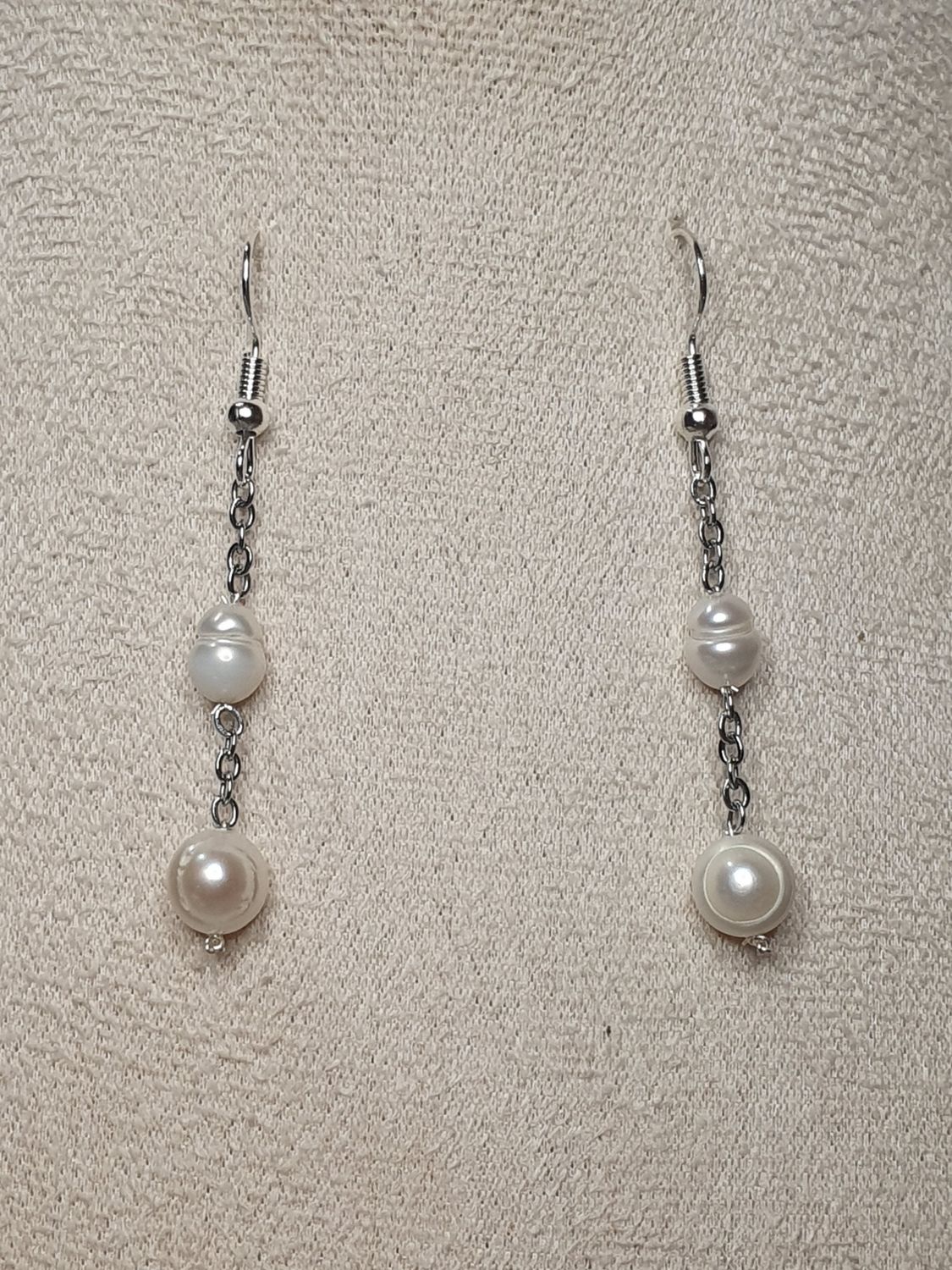 Boucles d'oreilles Duo Perles d'eau douce AAA