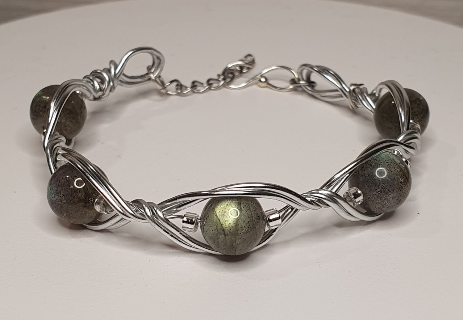 Bracelet Elfique Labradorite AAA 8mm Argenté