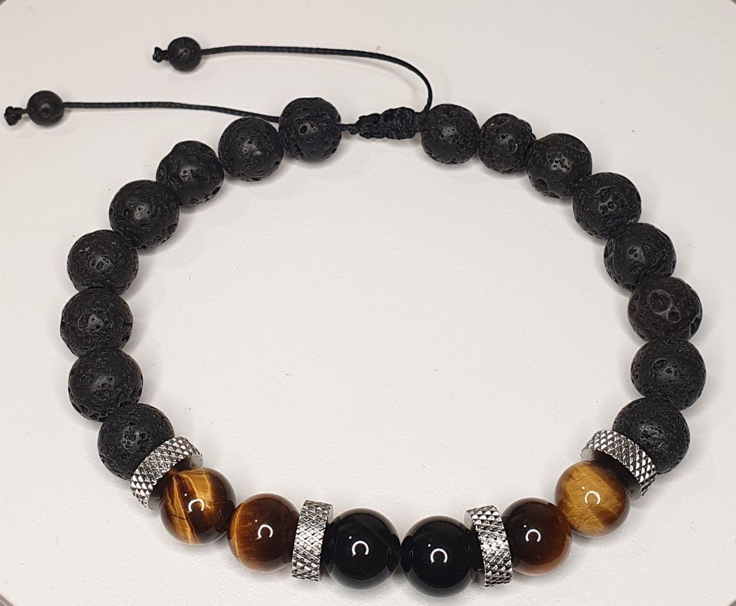 Bracelet Homme Protection, 8mm, Réglable 19-24cm