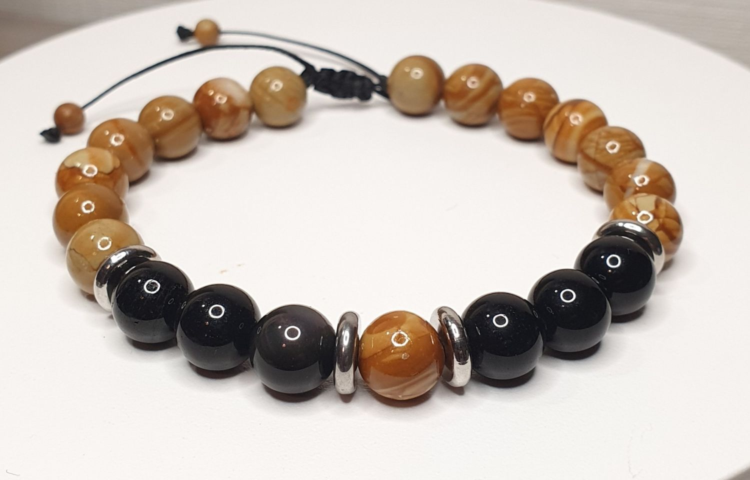 Bracelet Homme Harmonie, 6mm, Réglable 17,5- 21cm