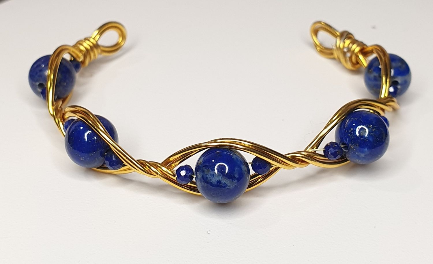 Bracelet Elfique Lapis Lazuli 8mm A Doré