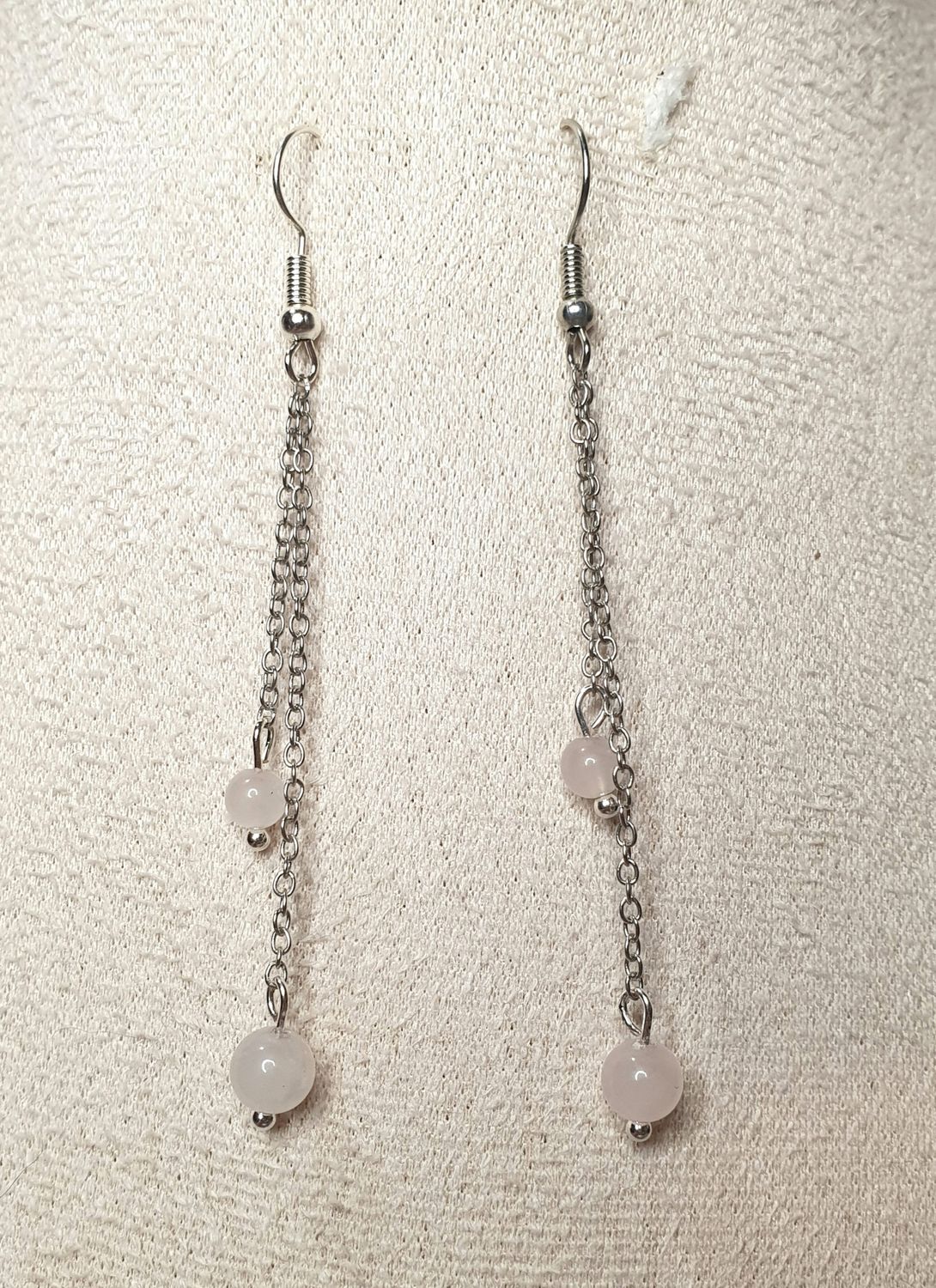 Boucles d'oreilles Quartz rose