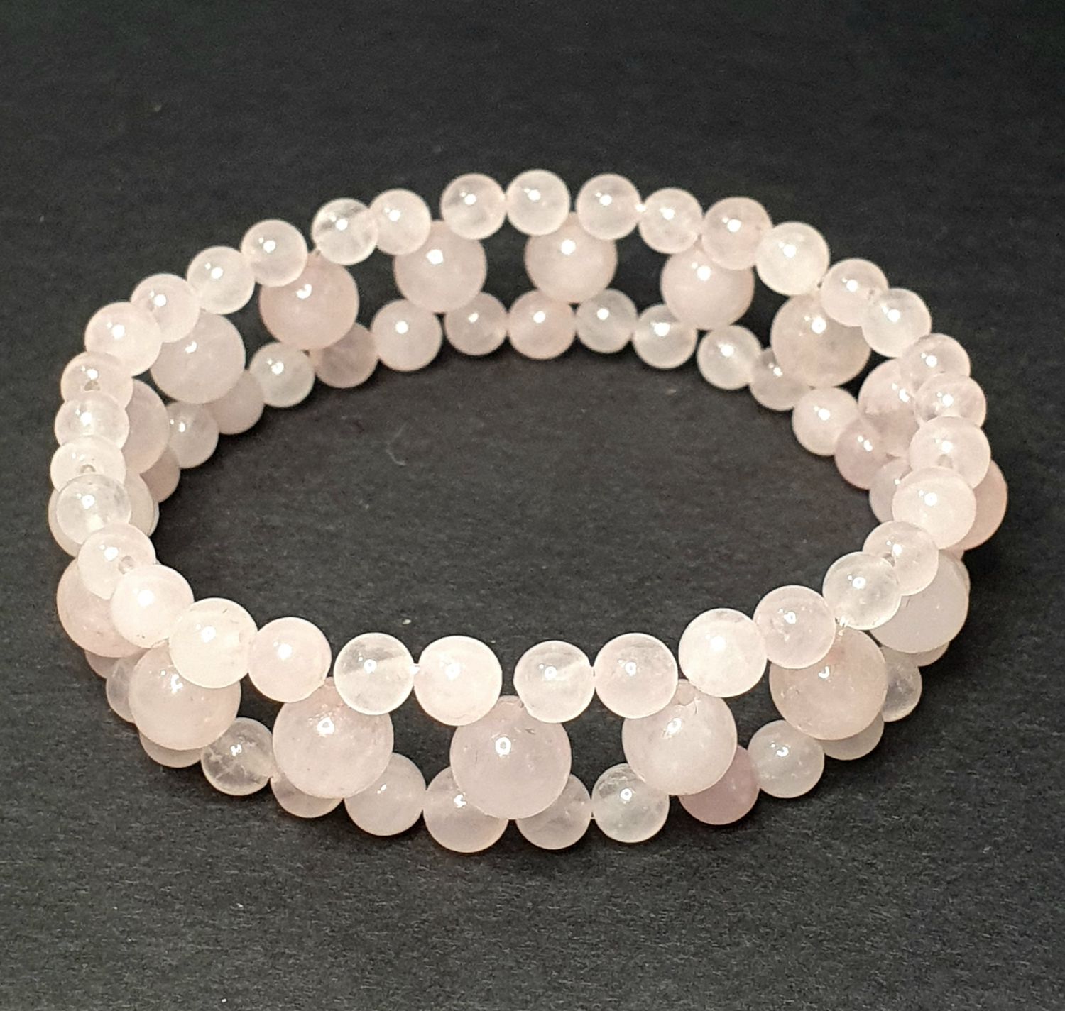 Bracelet "Maya" 17cm en Quartz rose