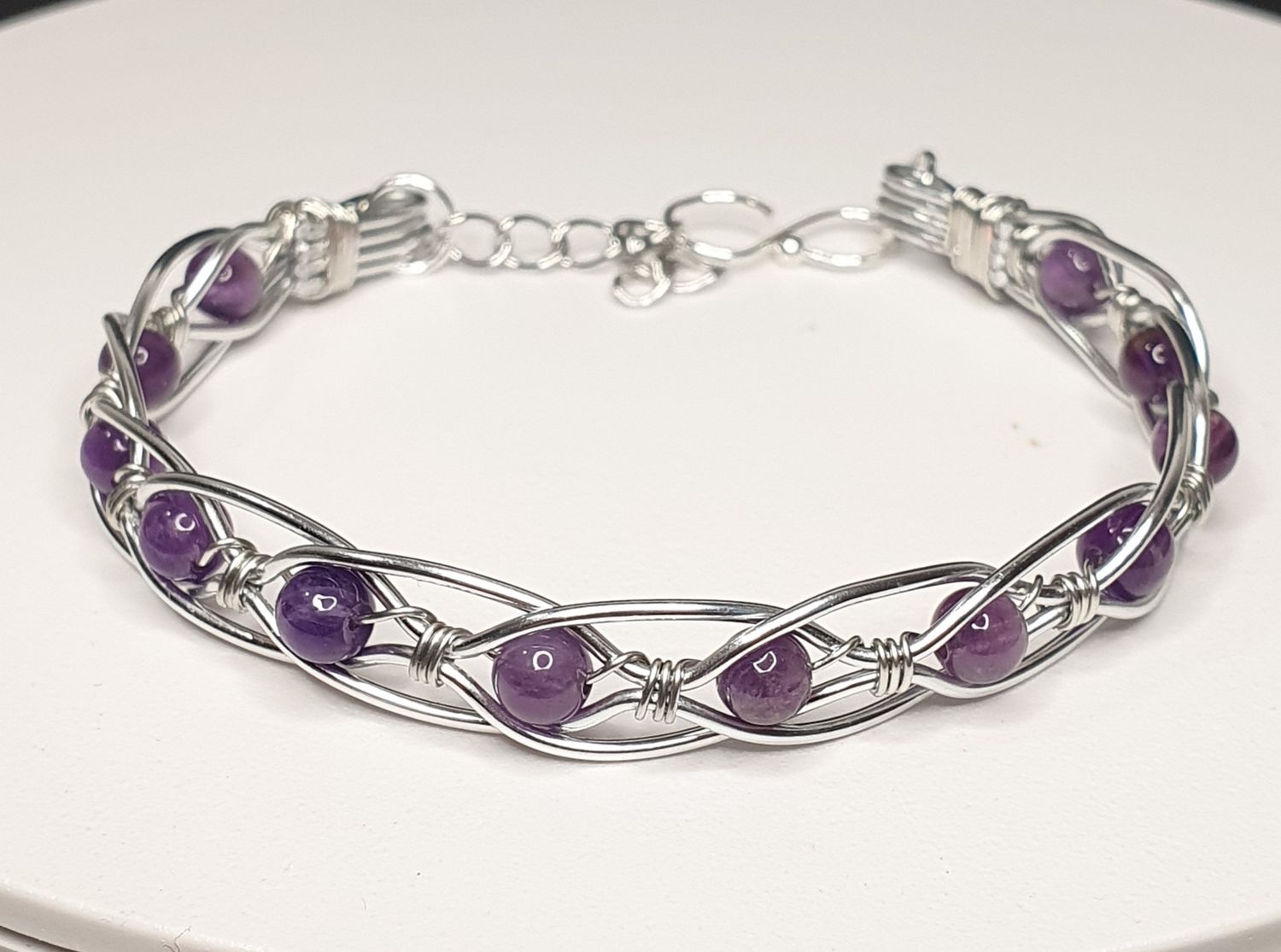 Bracelet Celtique Améthyste Argenté 