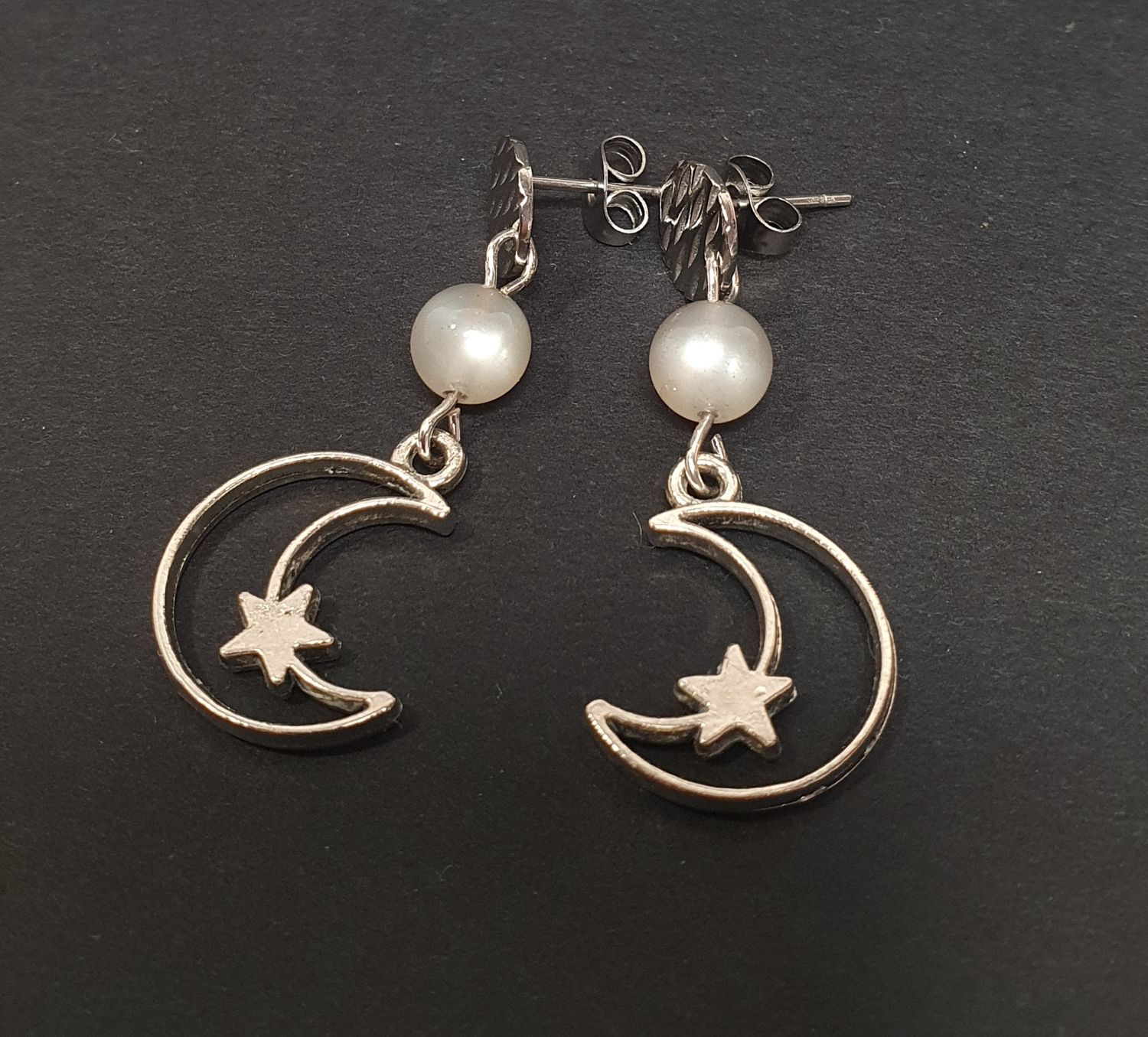 Boucles d'oreilles Luna Pierre de Lune grise