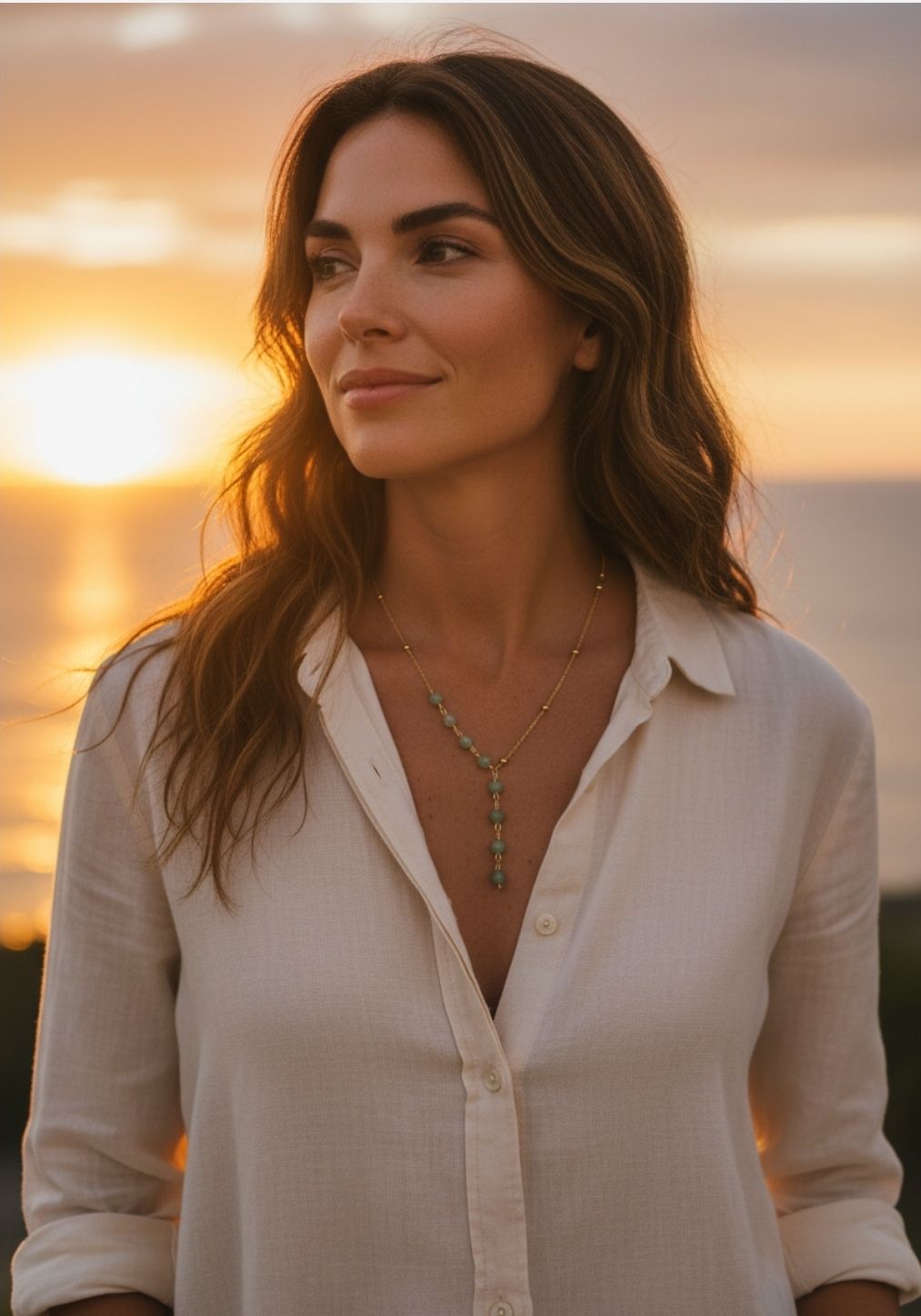 Collier " Glamour " Aventurine Verte 