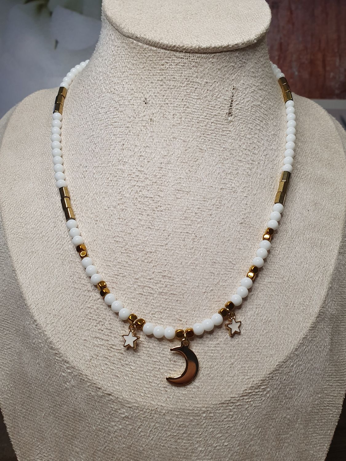 Collier Agate Gold Luna