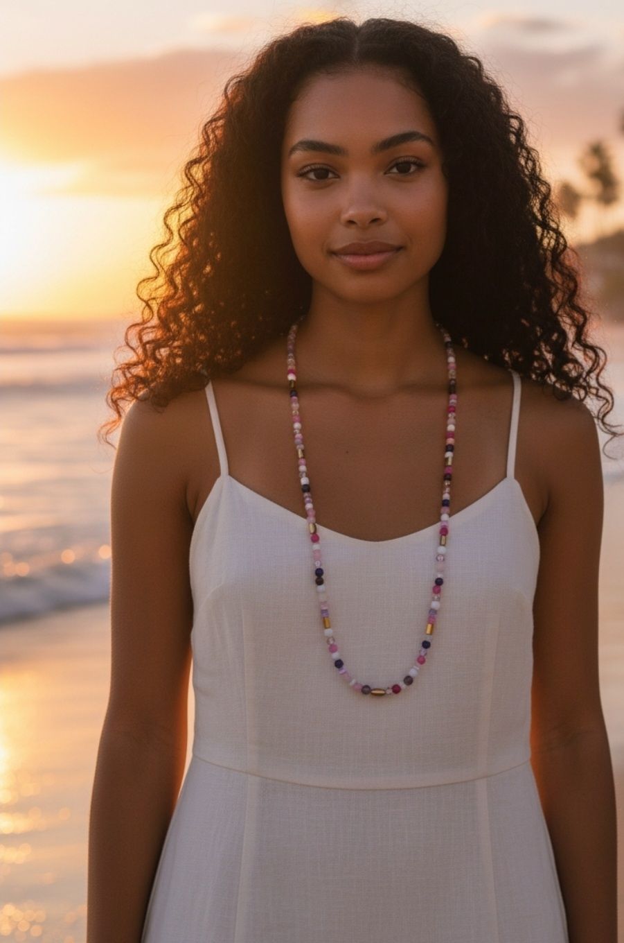 Collier Multicolore Pink Purple 55-60cm