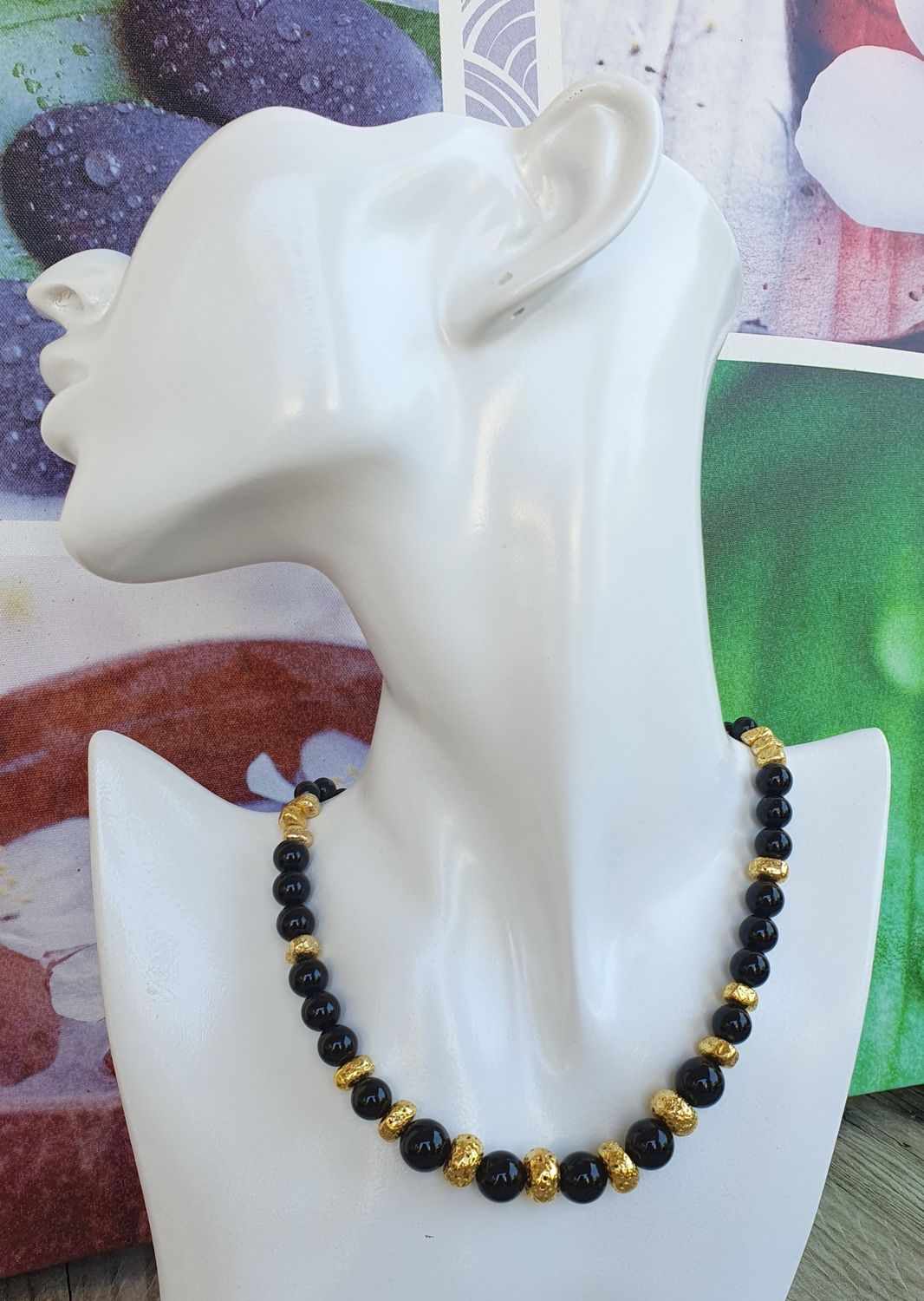 Collier Black &amp; Gold 6,8,10mm
