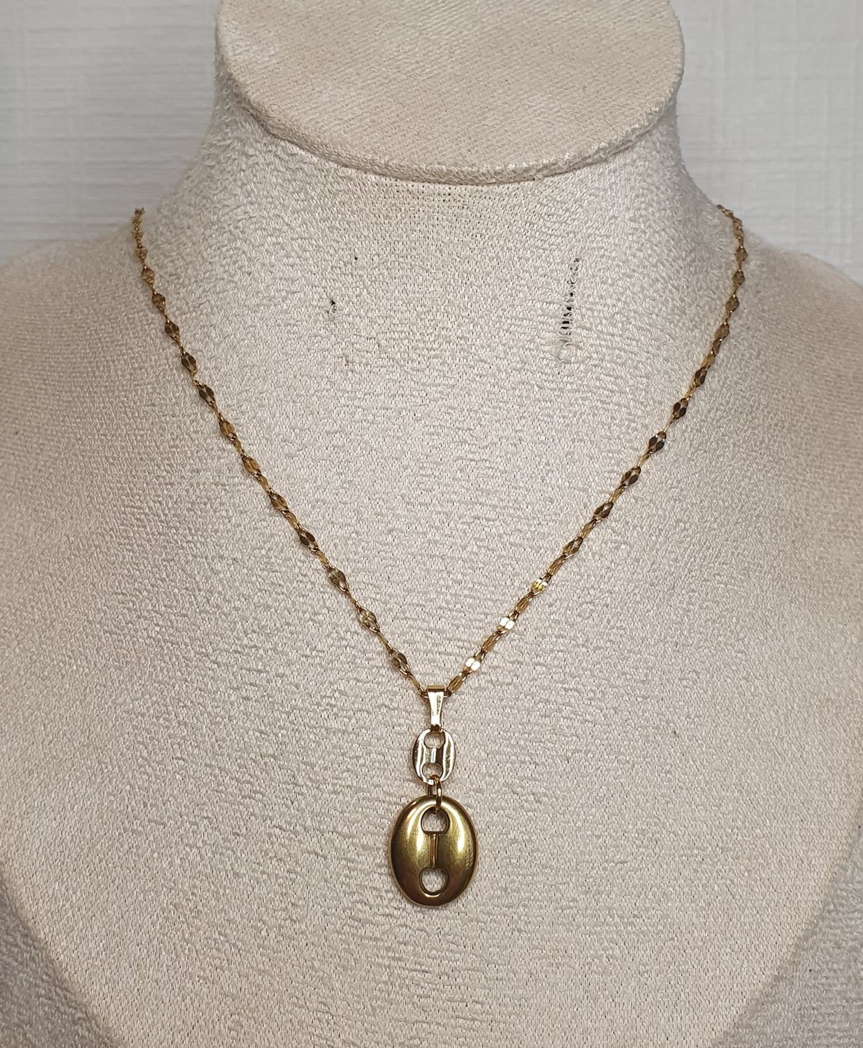 Collier pendentif duo Grain de café 