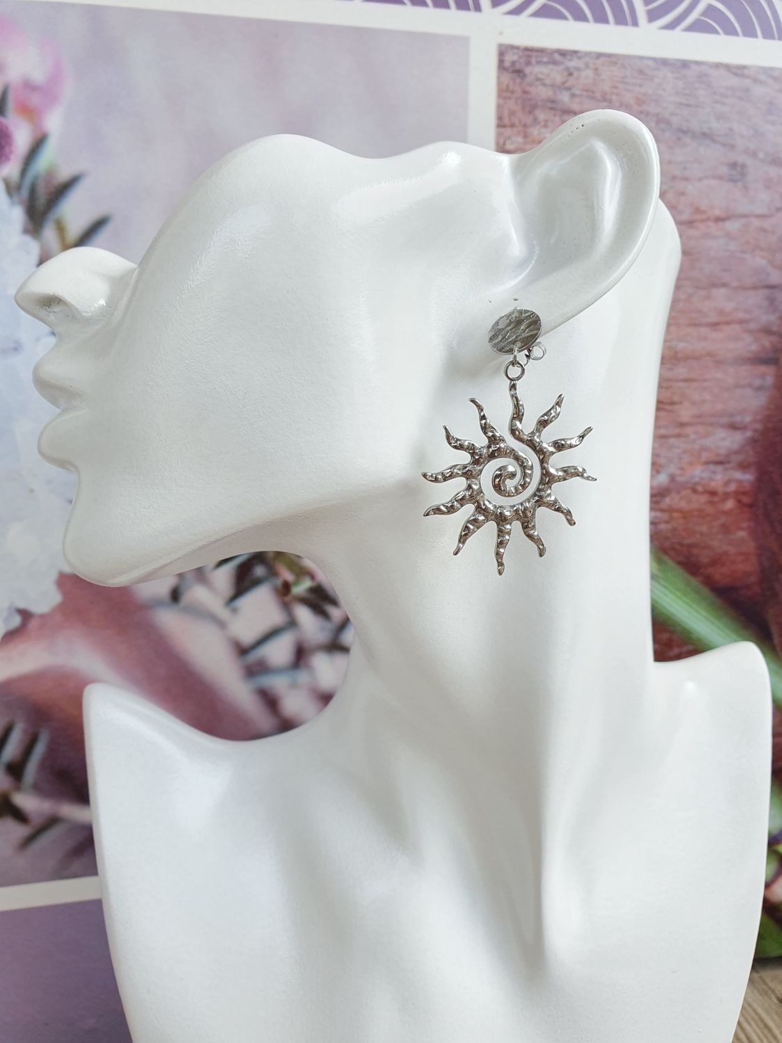 Boucles d'oreilles Acier inoxydable Soleil