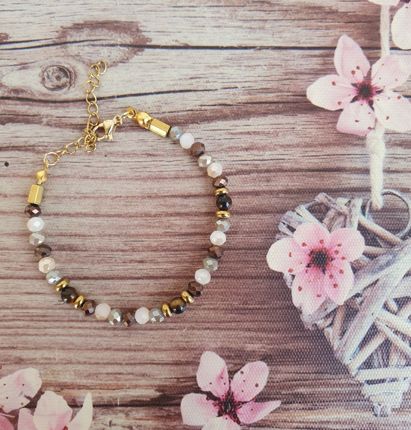Bracelet Serie Cristal 4mm Oeil de tigre 