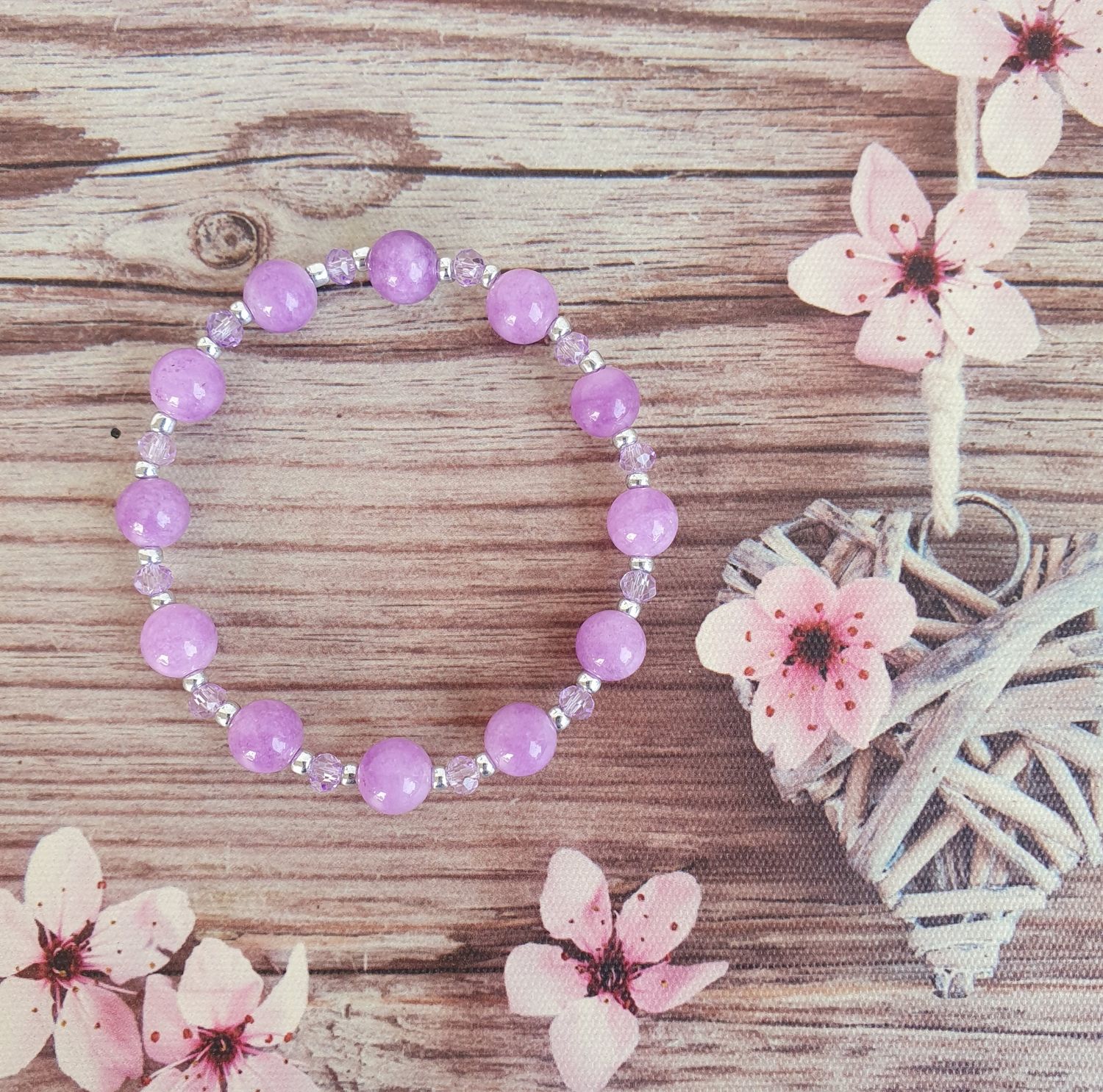 Bracelet Serie Cristal 8mm Jade Violette 