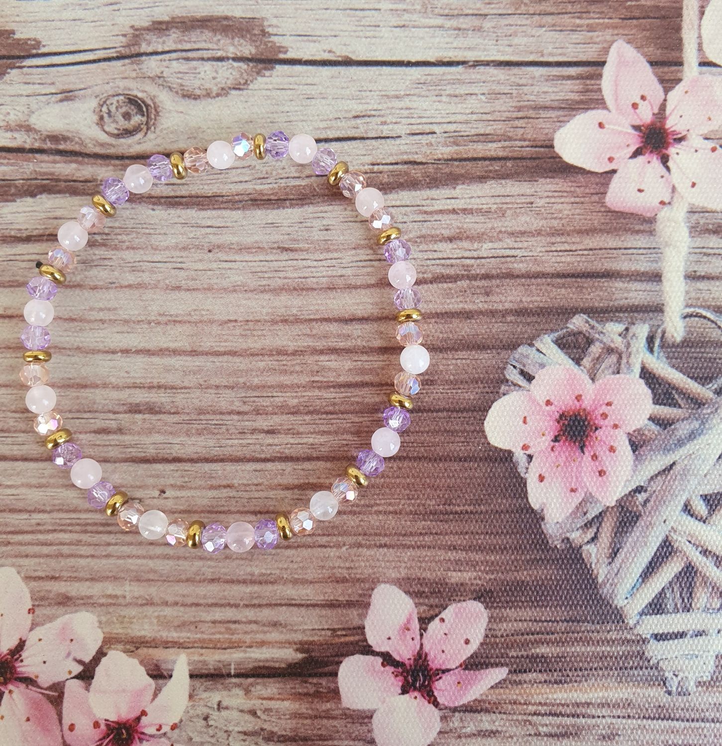 Bracelet Serie Cristal 4mm rose violet 