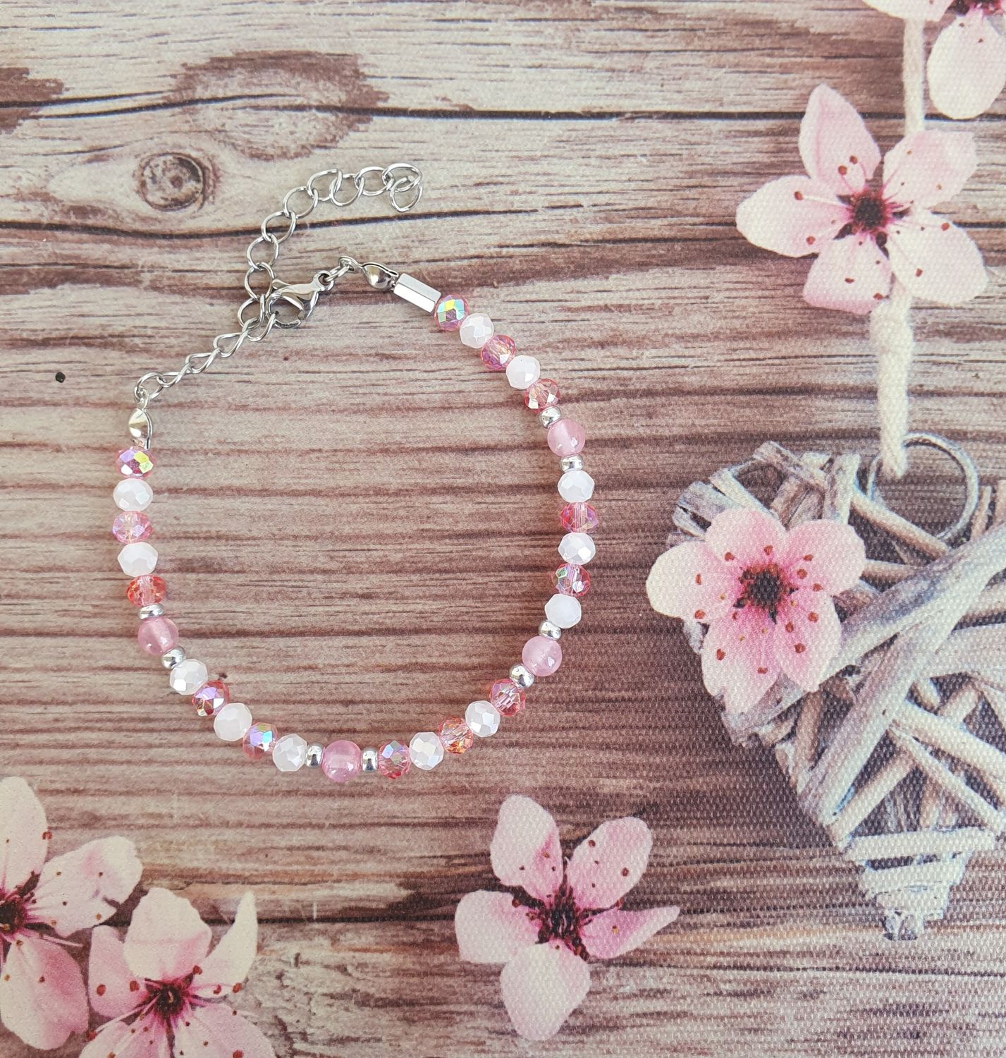 Bracelet Serie Cristal 4mm cerisier 