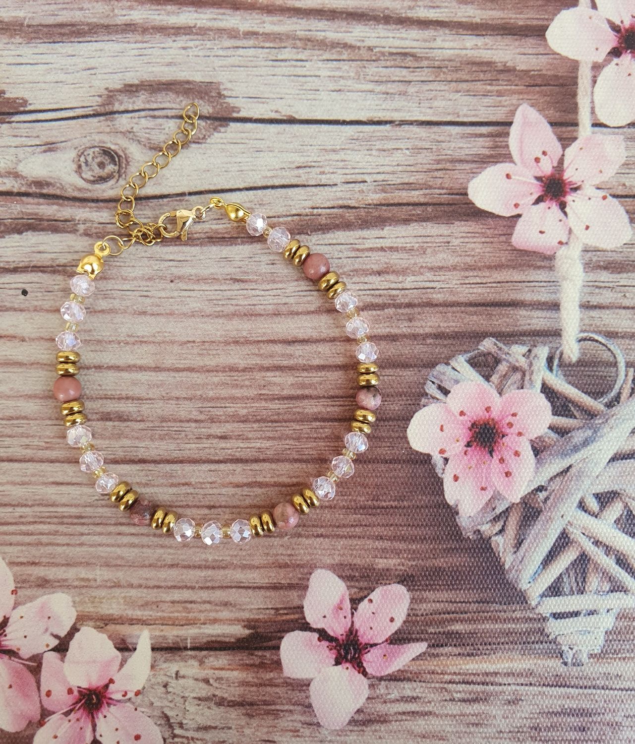 Bracelet Serie Cristal 4mm Rhodonite 