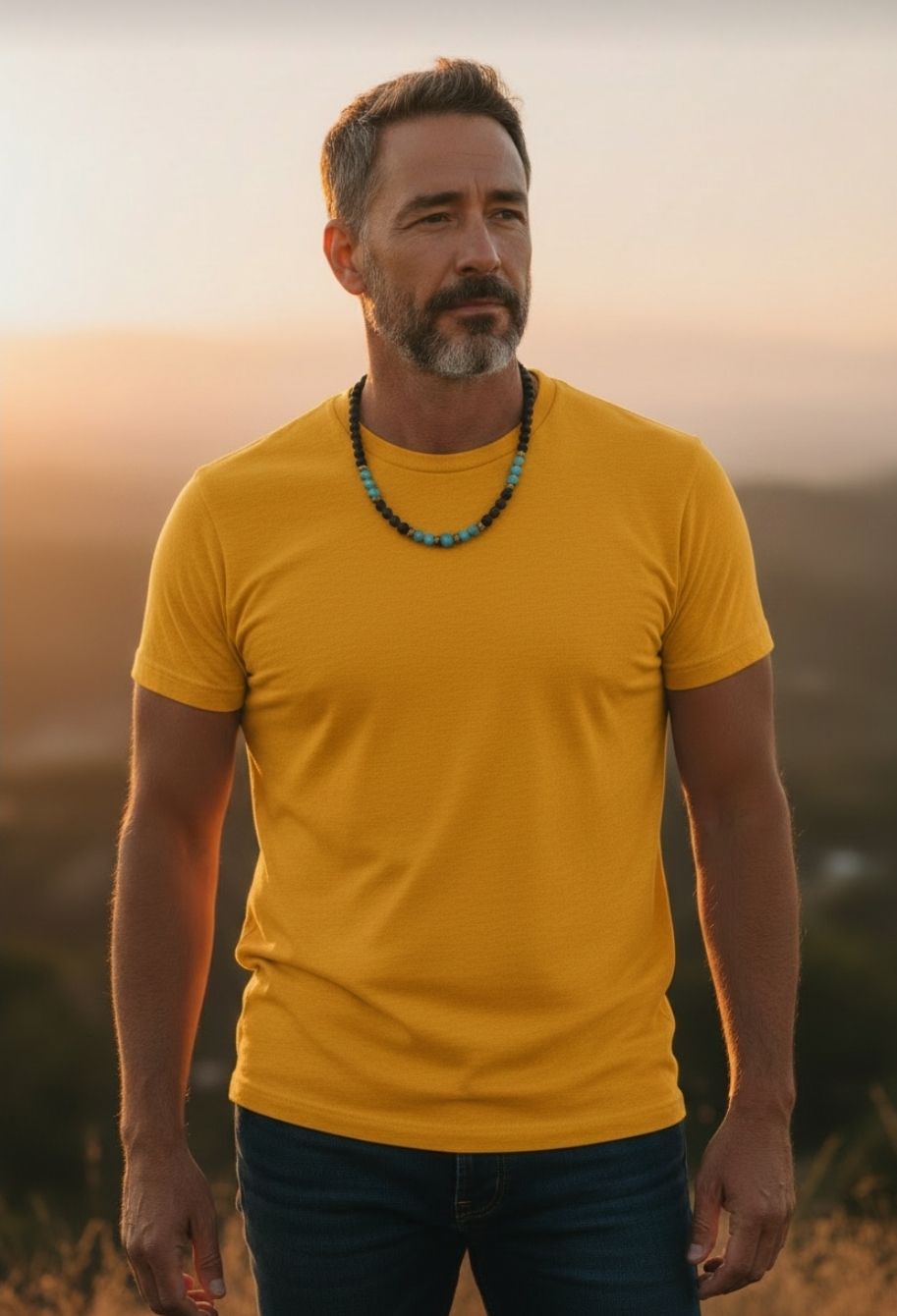 Collier Jade Bleu Azur