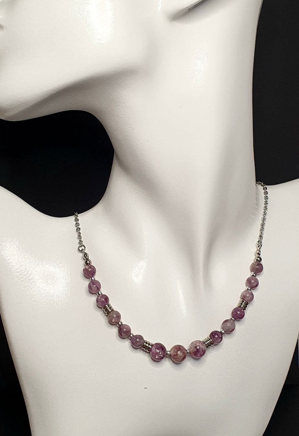 Collier City Lépidolite 6 &amp; 8mm