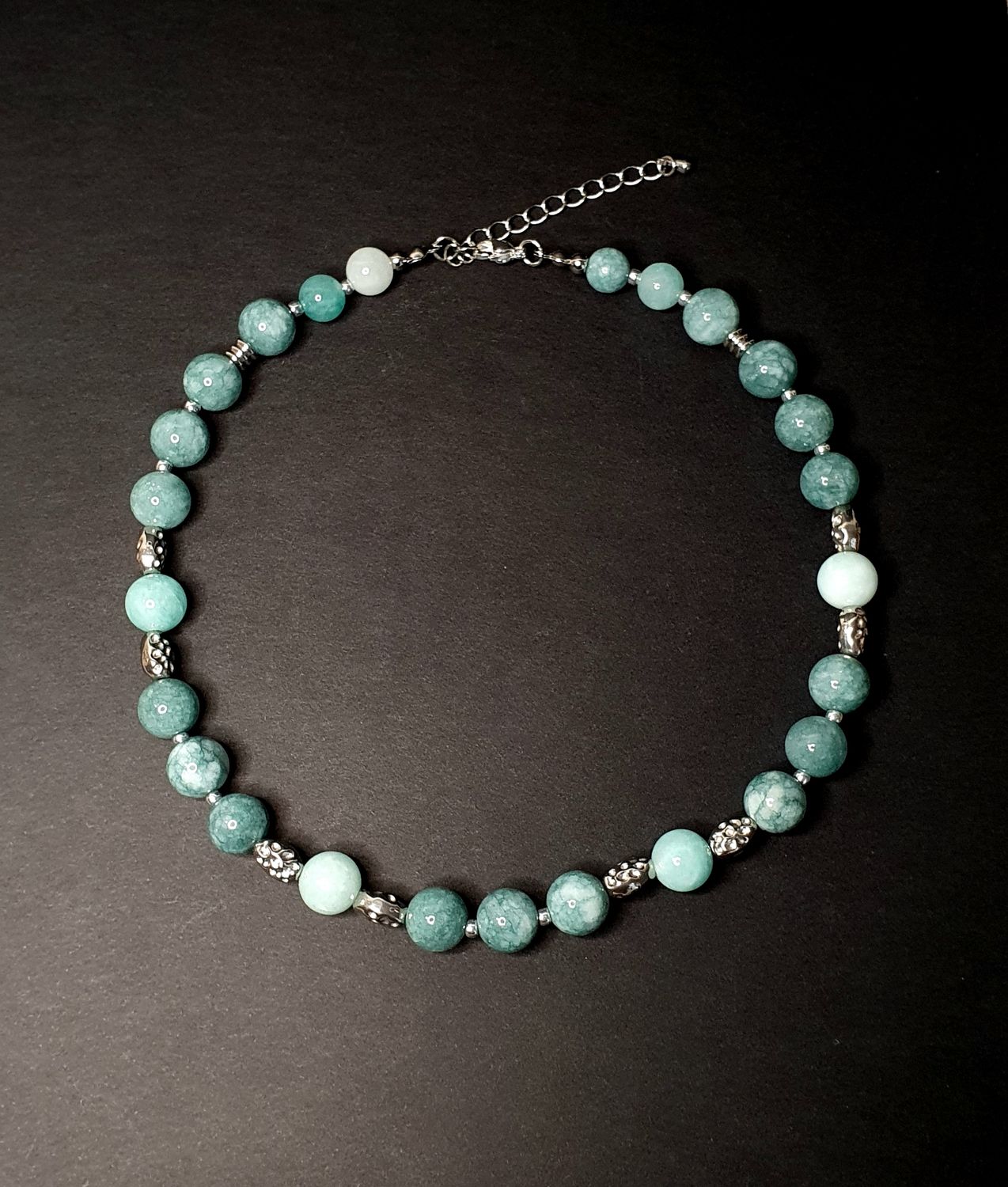 Collier Jade Bleu Azur