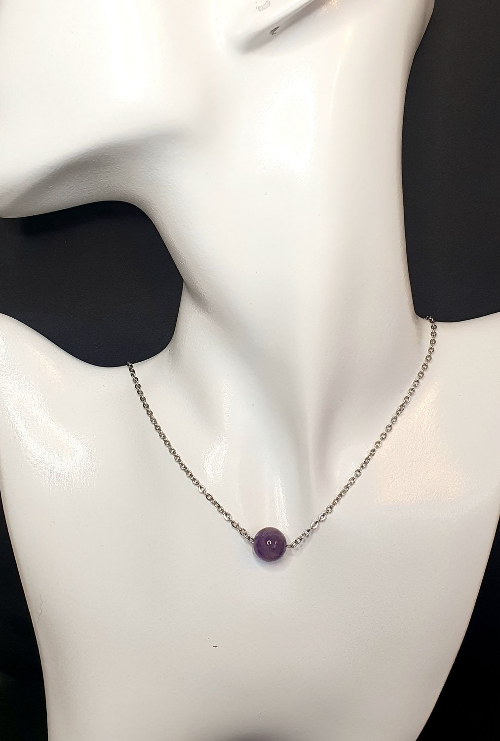 Collier Solitaire Amethyste 