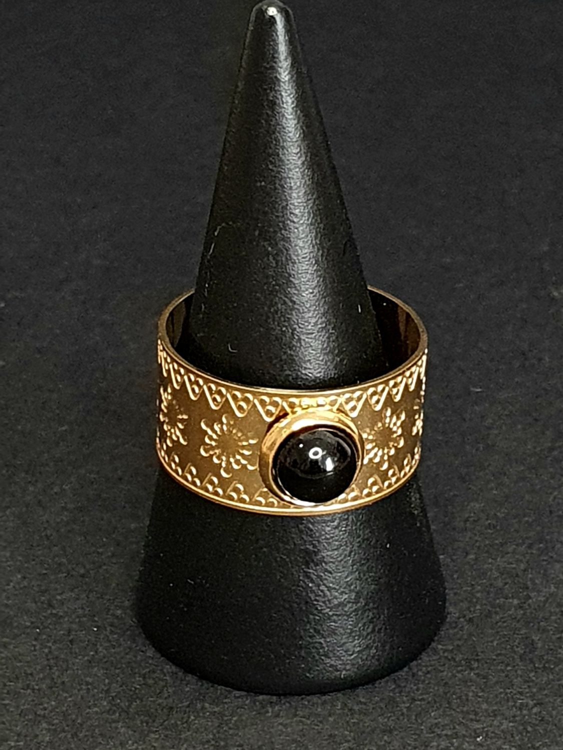 Bague réglable Onyx 