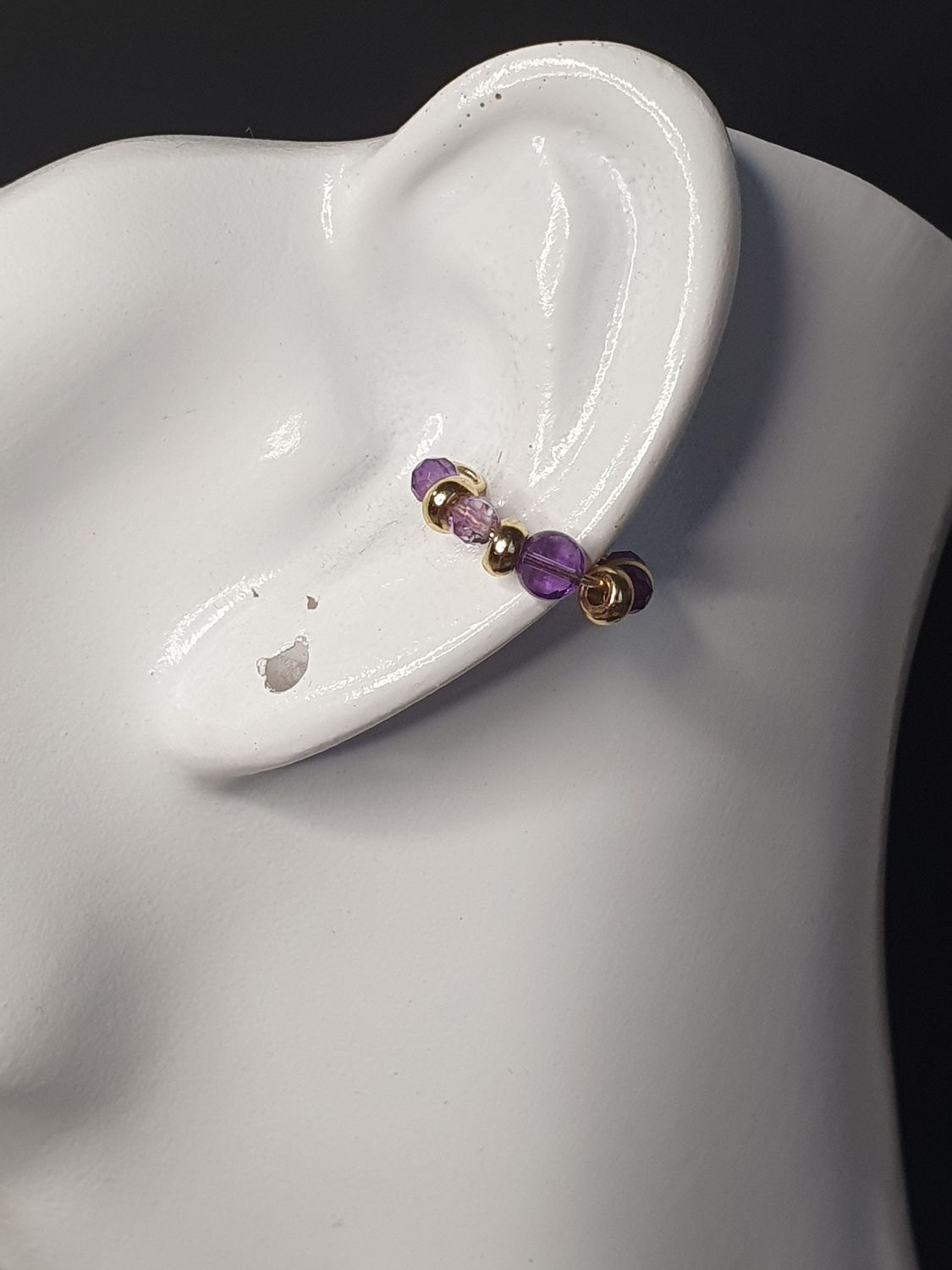 Earcuff amethyste facettée 