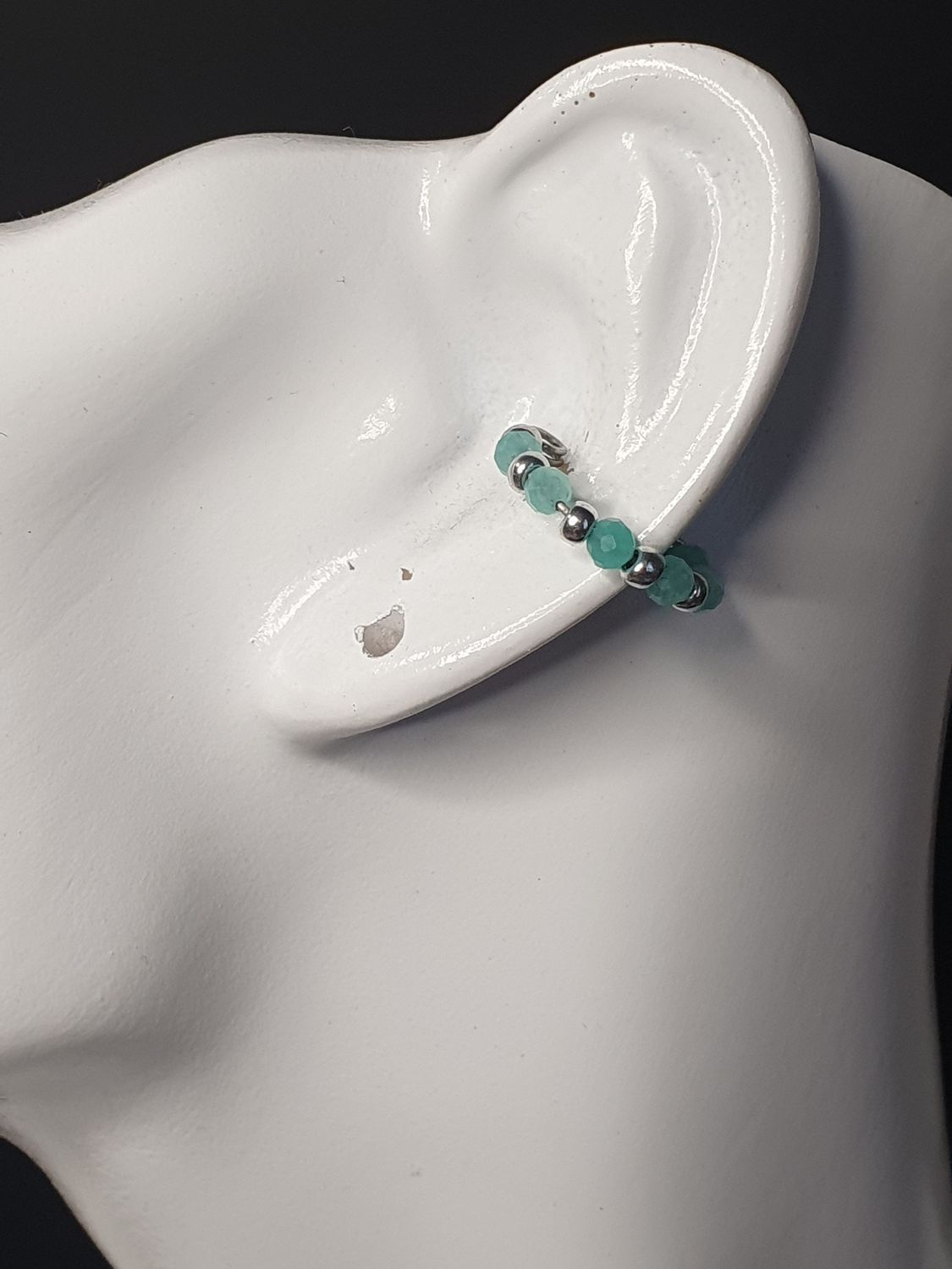 Earcuff amazonite facettée 