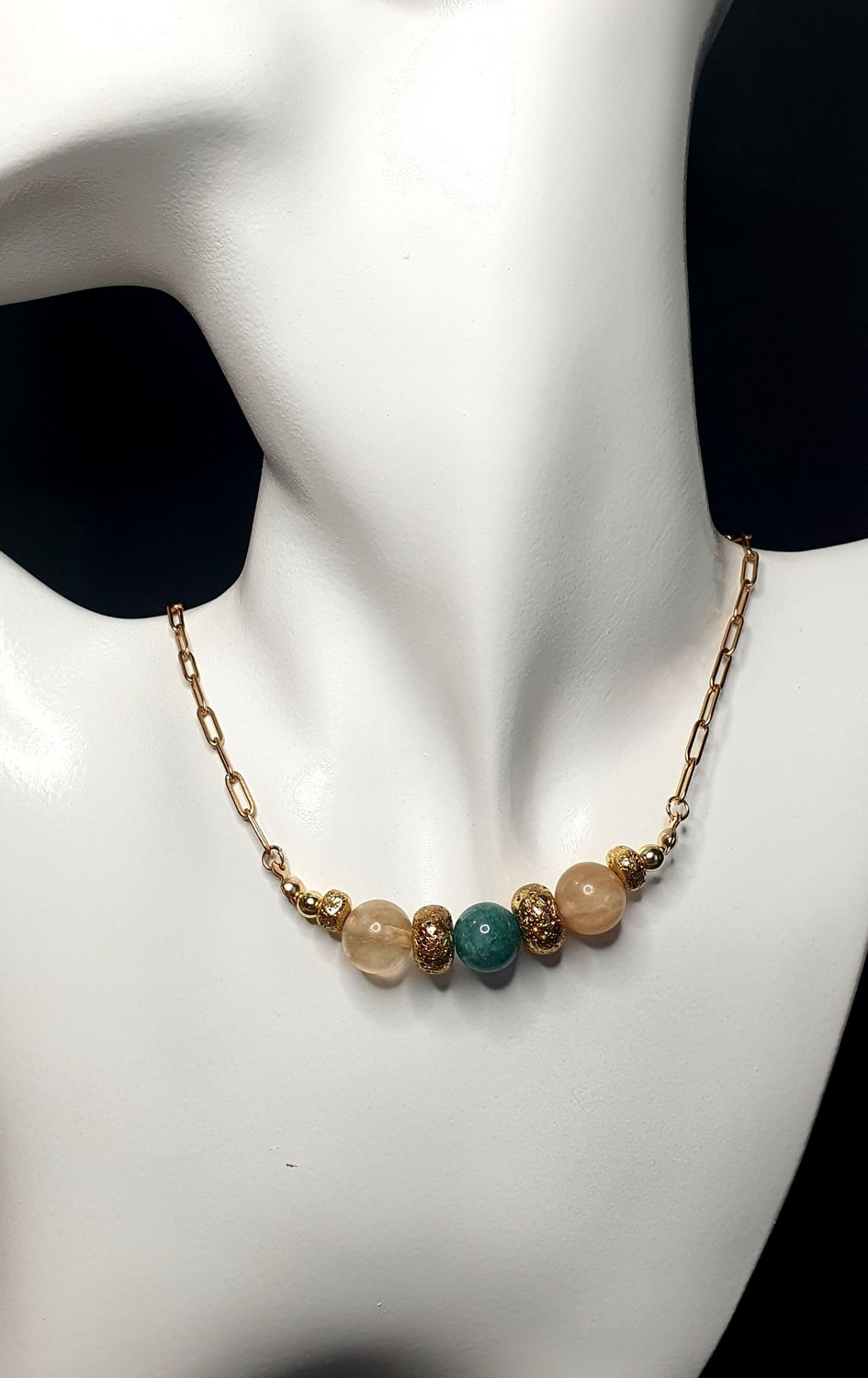 Collier City Jade &amp; Citrine chauffée