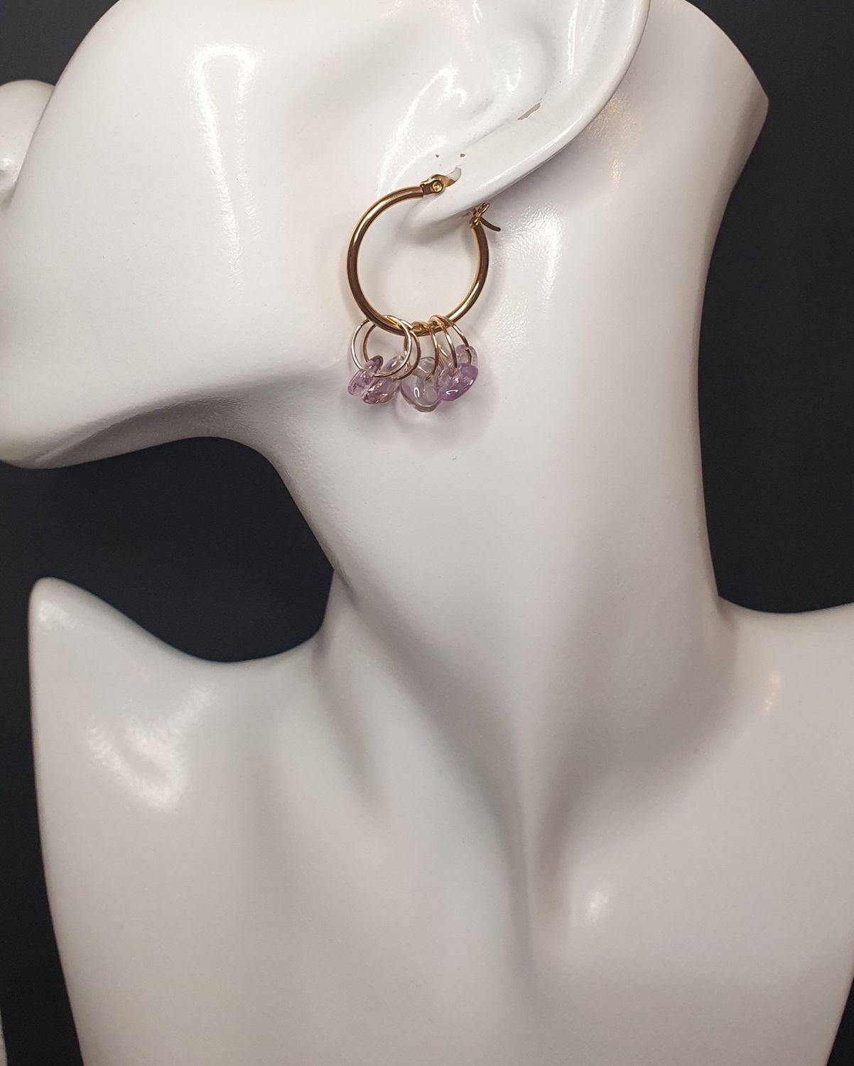 Boucles d'oreilles Créole Amethyste 