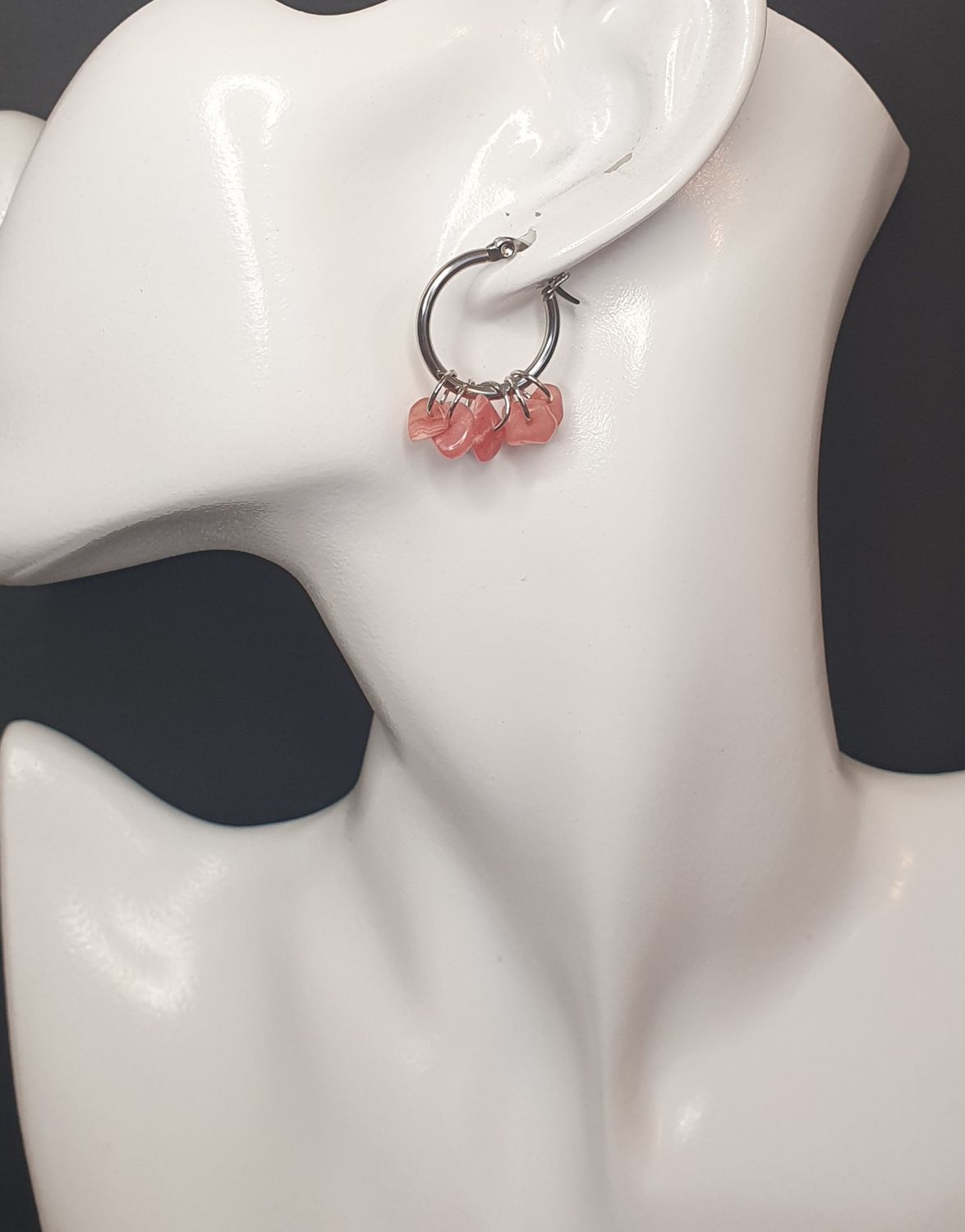 Boucles d'oreilles Créole Rhodochrosite 
