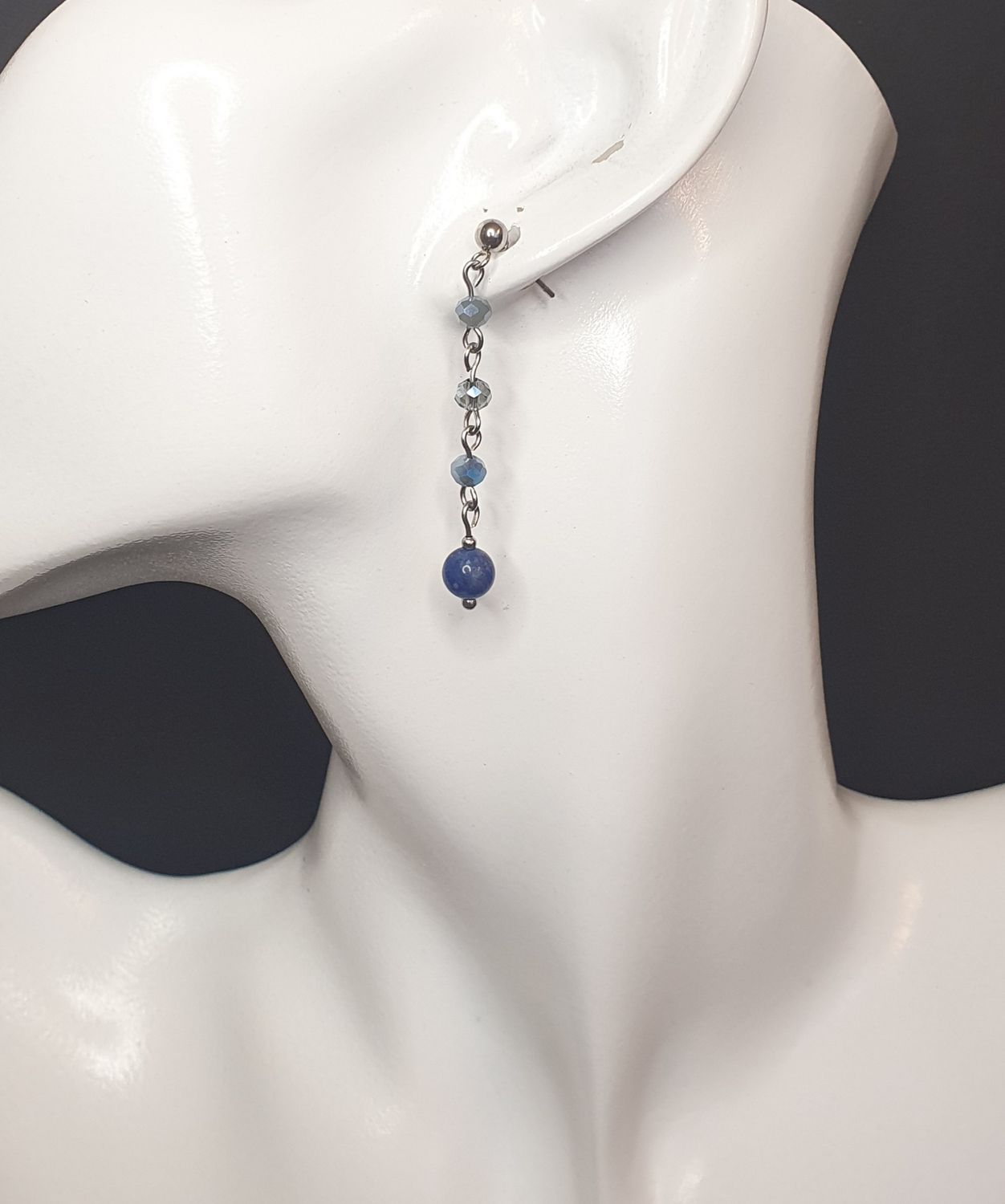 Boucles d'oreilles Sodalite &amp; PDV