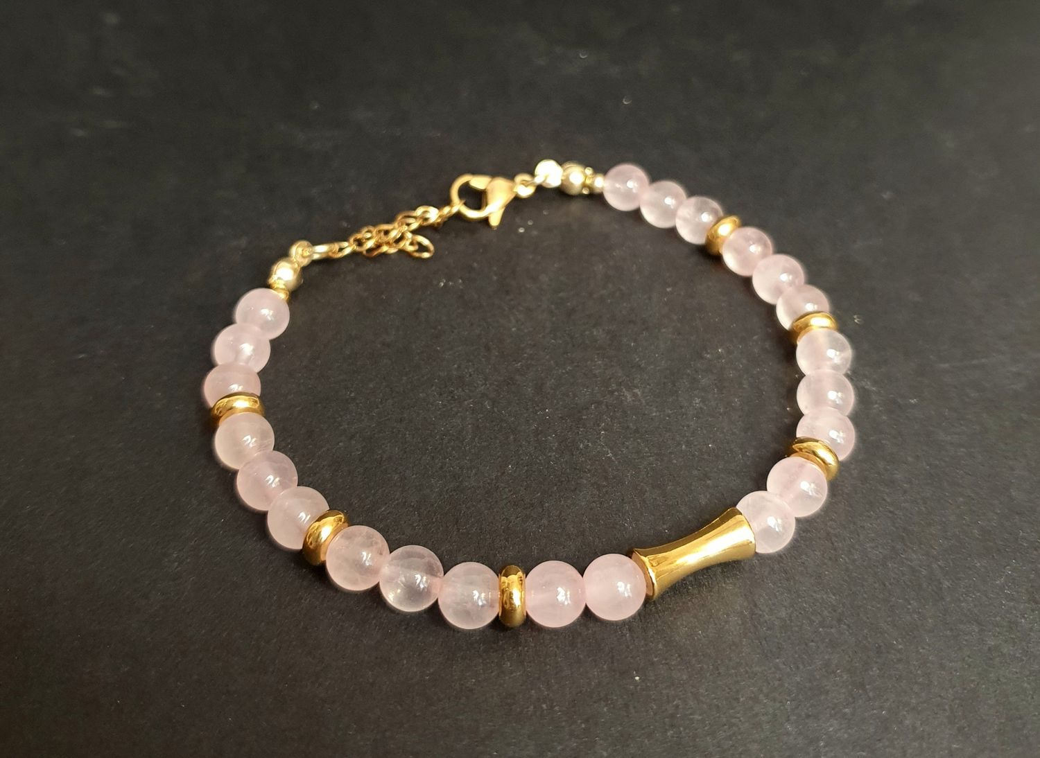 Bracelet Quartz rose 6mm