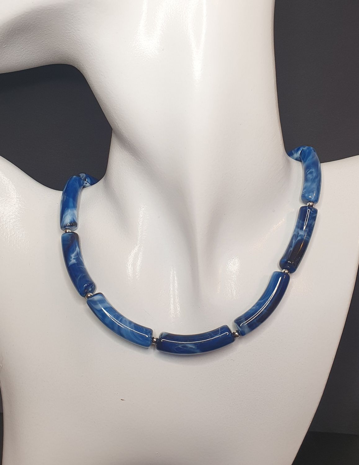 Collier Ras de Cou Fantaisie Bleu