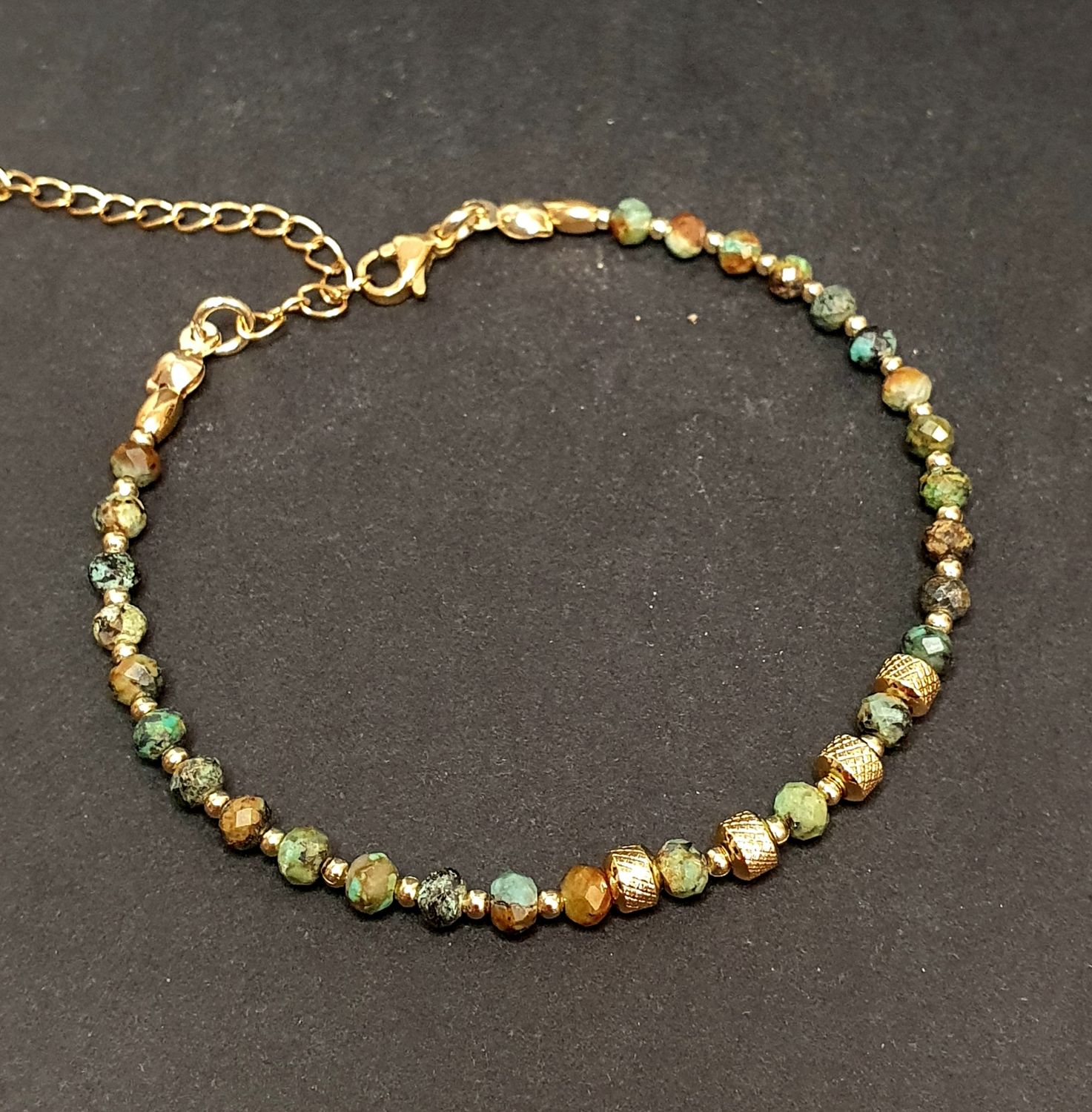 Bracelet Turquoise Africaine facettée 3,5mm