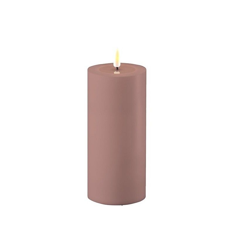 Deluxe Outdoor LED Kerze rosa 7.5x15cm
