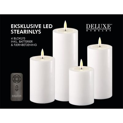 DELUXE Geschenkbox weiss mit 4stk. LED Kerzen, Fernbedienung und Batterien