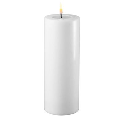 DELUXE LED Kerze mit Echtwachs überzogen weiss 7.5x20cm