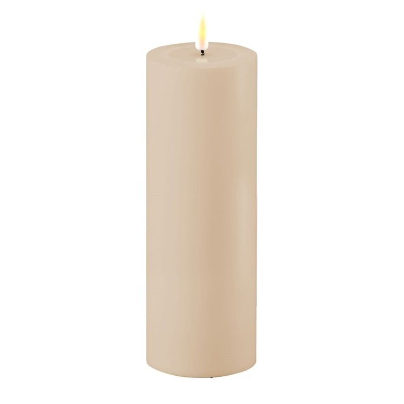DELUXE Outdoor LED Kerze sand 7.5x20cm
