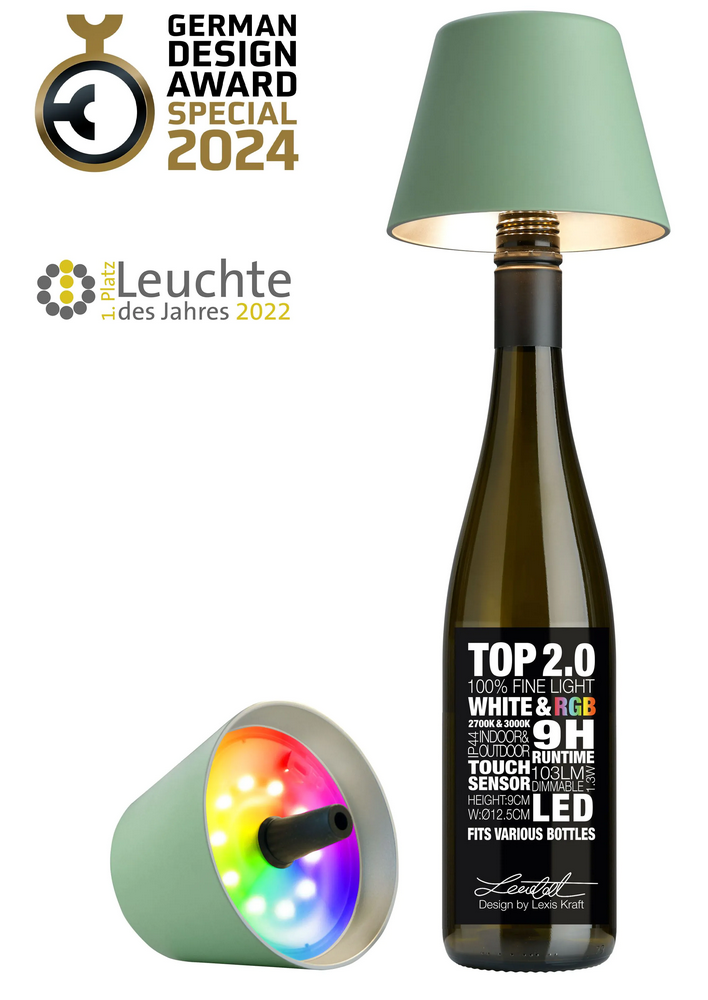 Flaschenlicht TOP 2.0 Original Olivgrün