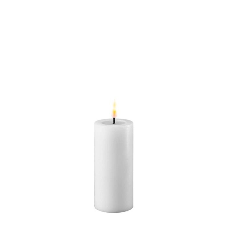 DELUXE LED Kerze mit Echtwachs überzogen weiss 5x10cm